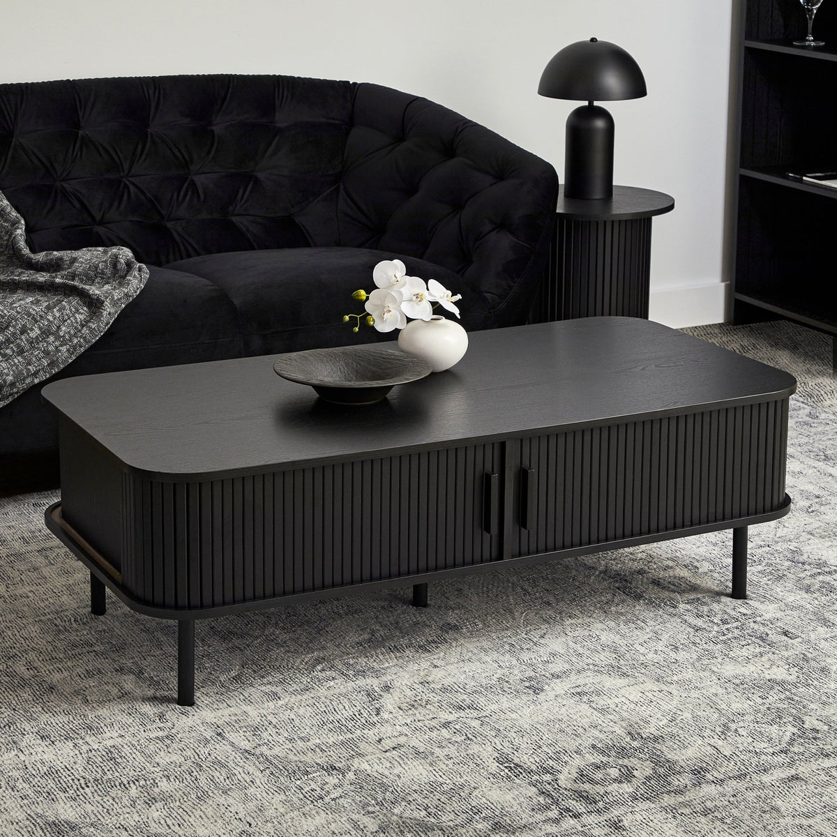 Haven Sliding Door Coffee Table Black