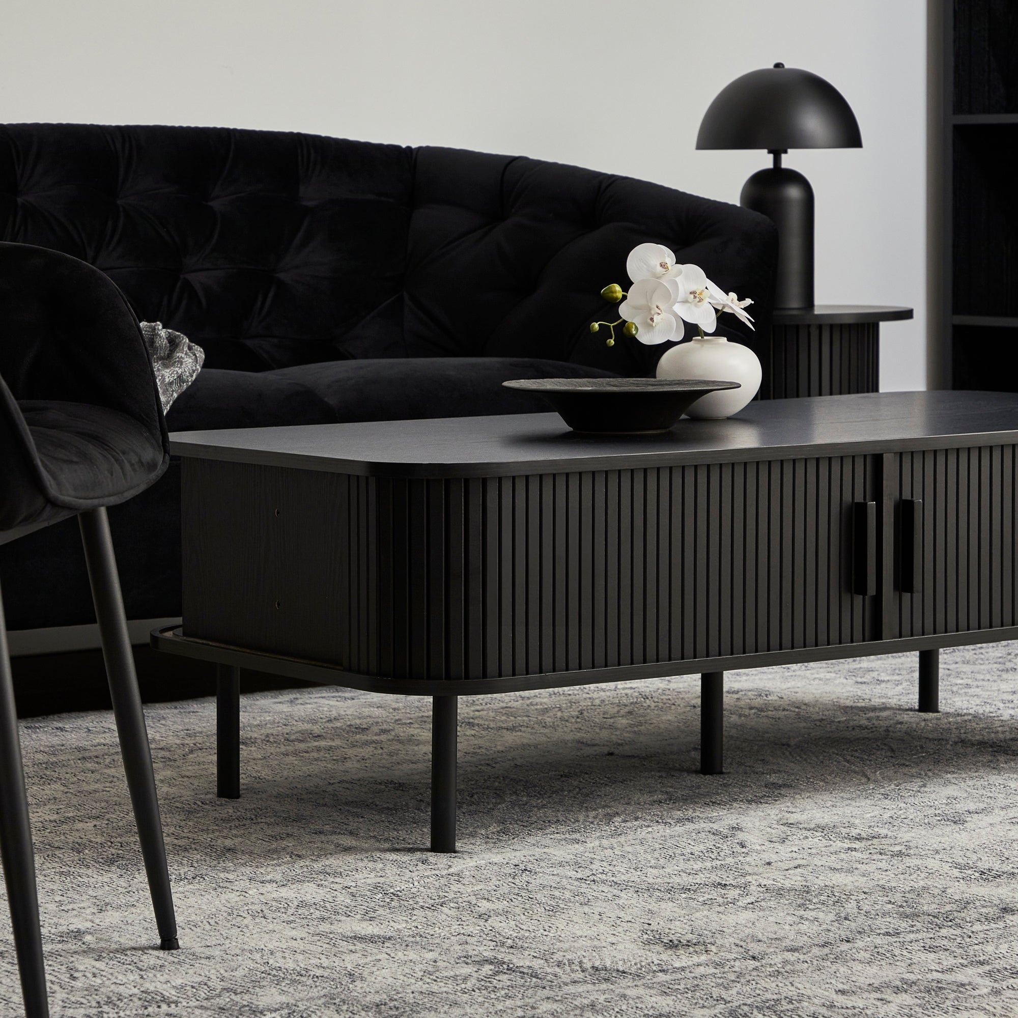Haven Sliding Door Coffee Table Black