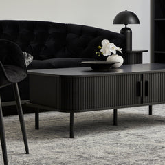 Haven Sliding Door Coffee Table Black
