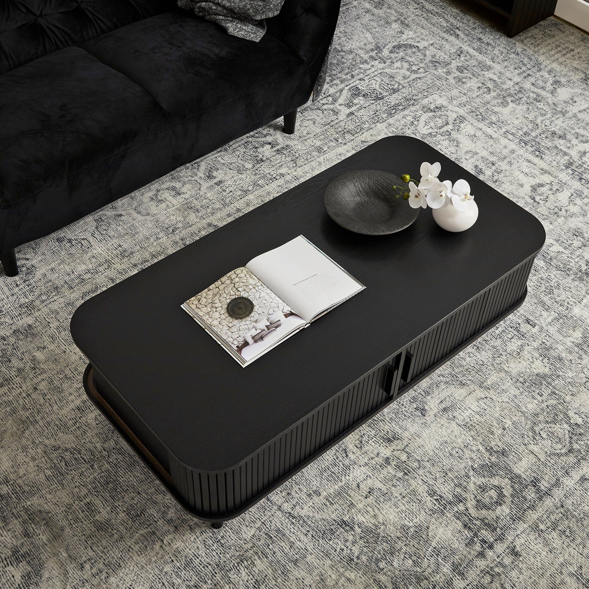 Haven Sliding Door Coffee Table Black