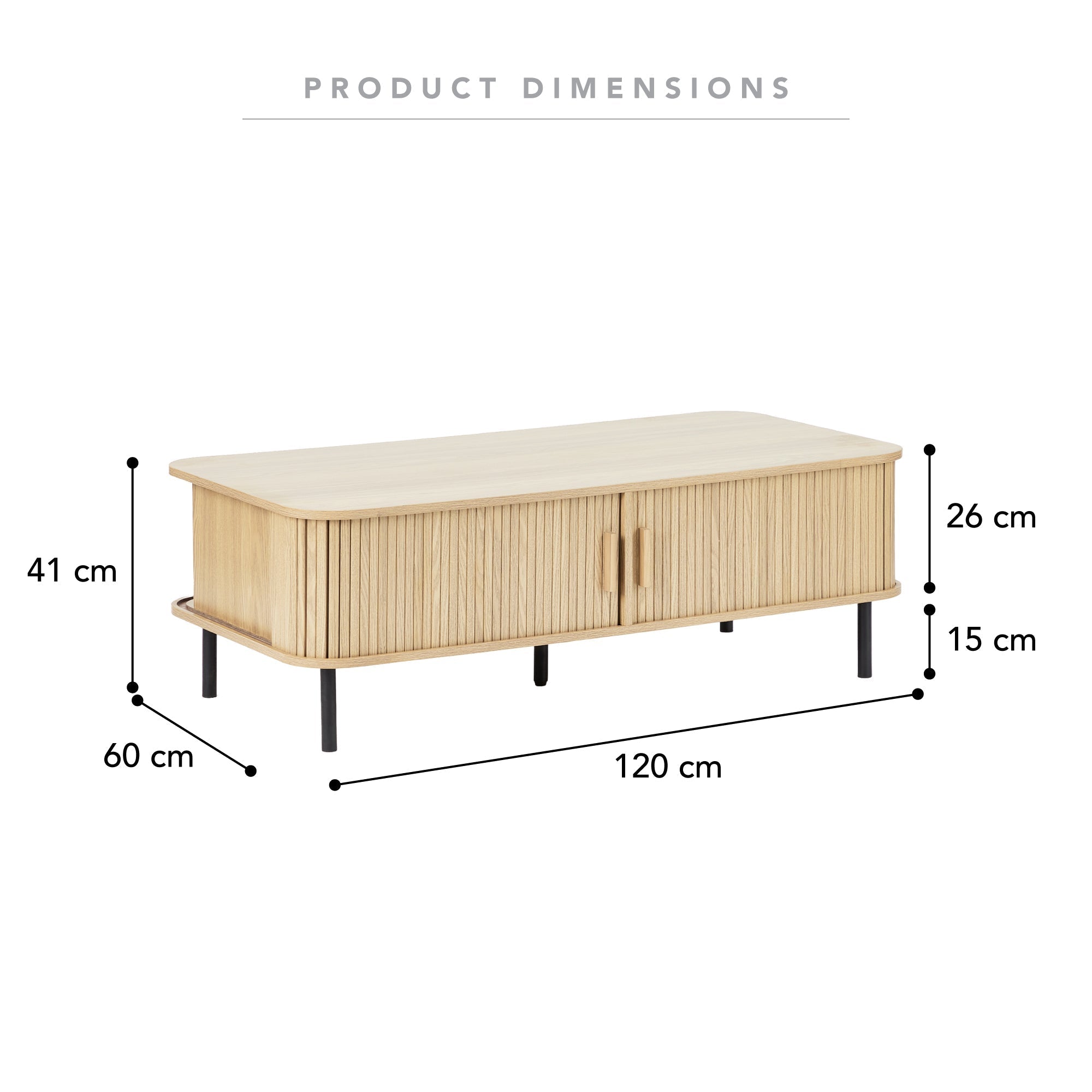 Haven Sliding Door Coffee Table Natural