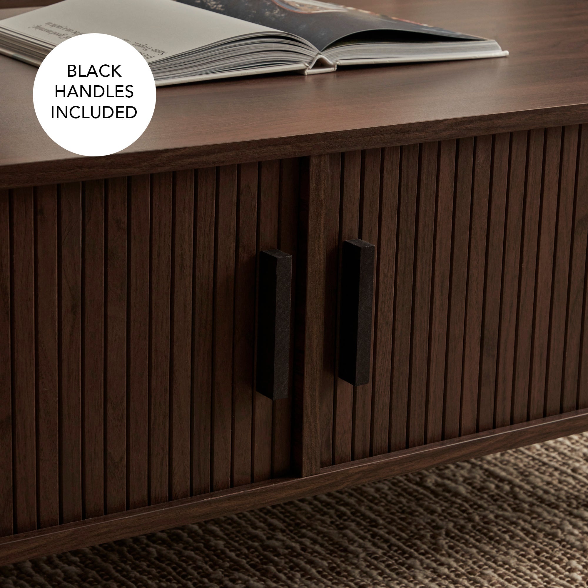 Haven Sliding Door Coffee Table Walnut