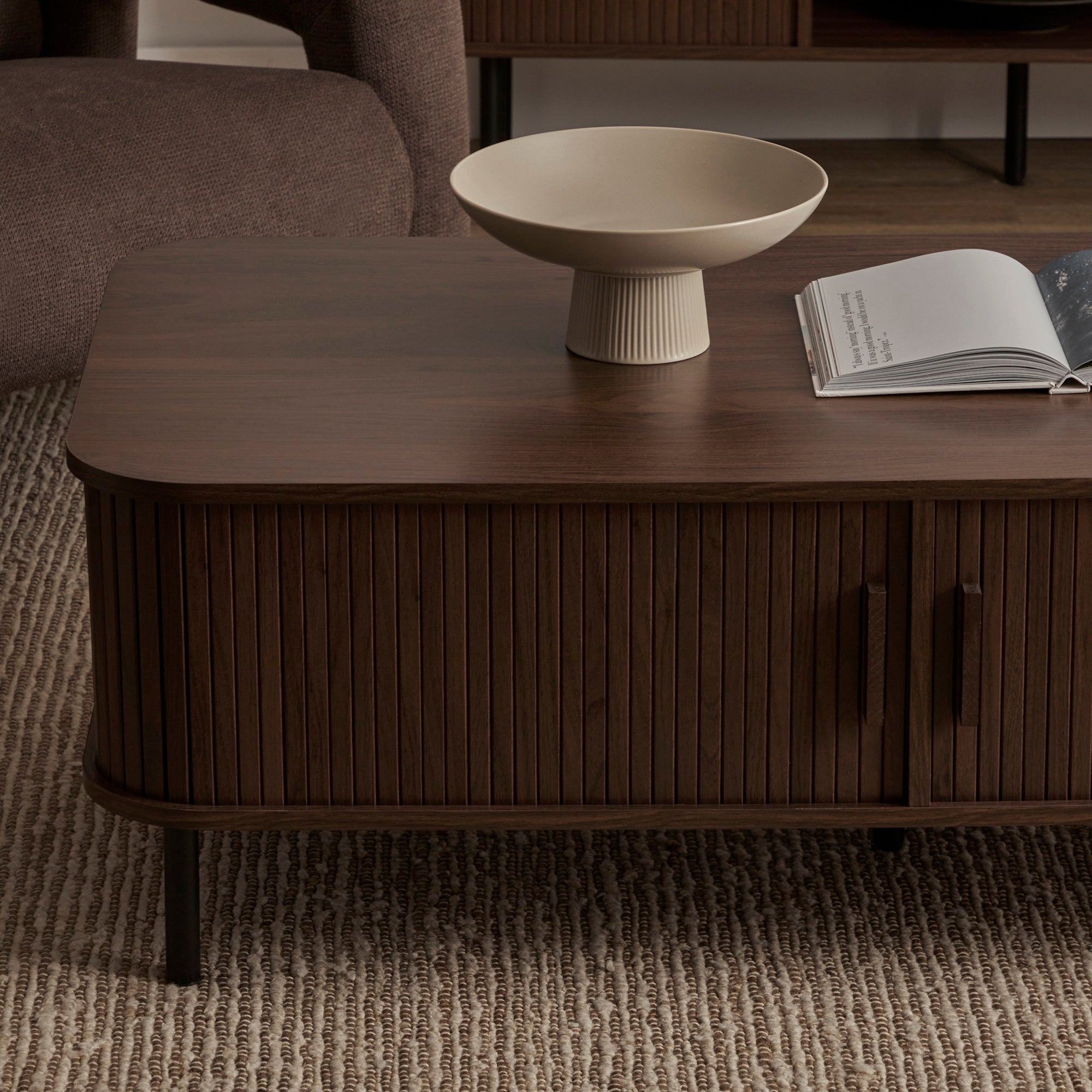 Haven Sliding Door Coffee Table Walnut