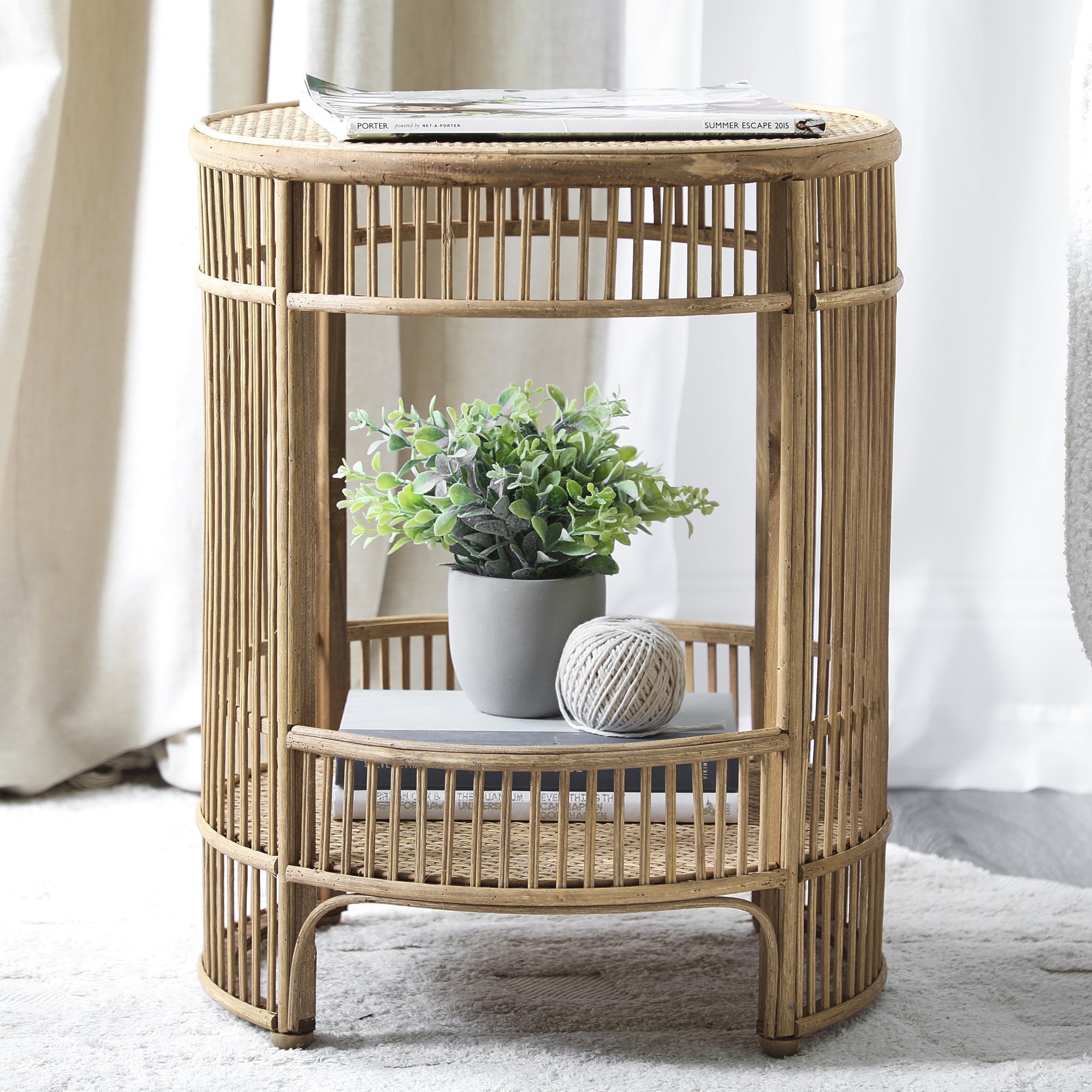 Harbour Bamboo Rattan Side Table