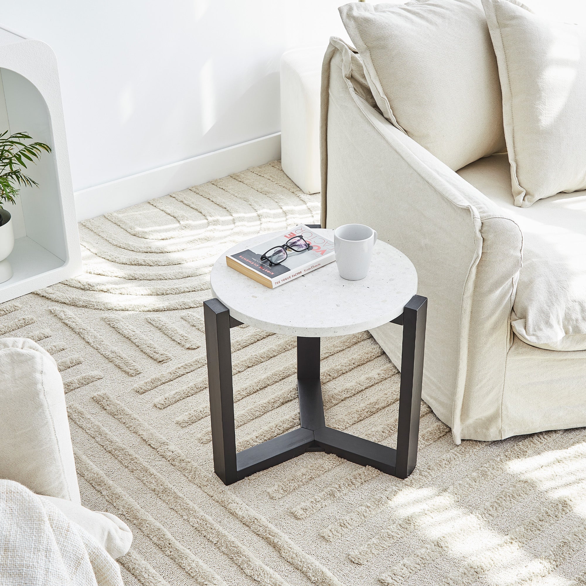 Sass Terrazzo Side Table Black