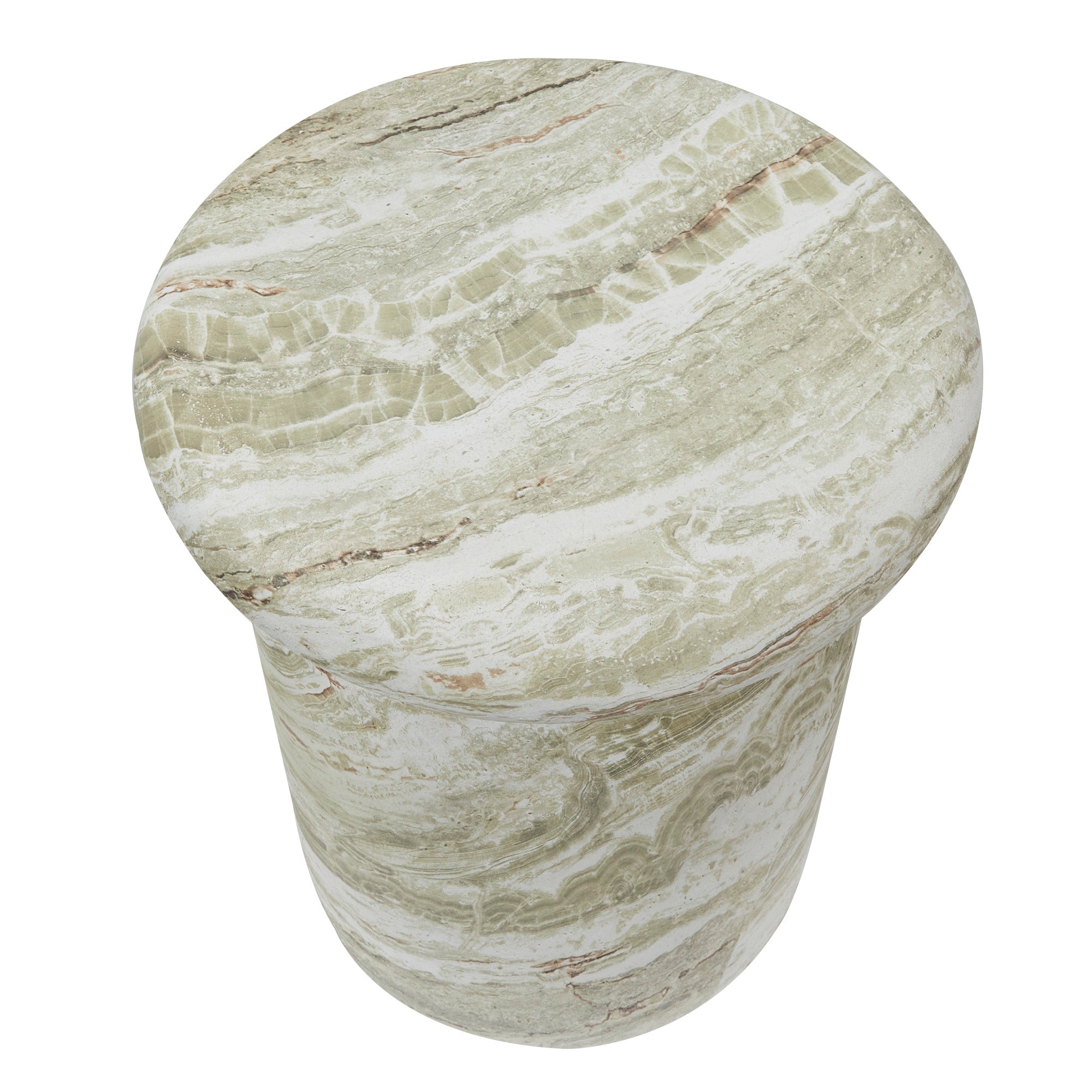 Luna MgO Stool Green Marble Look