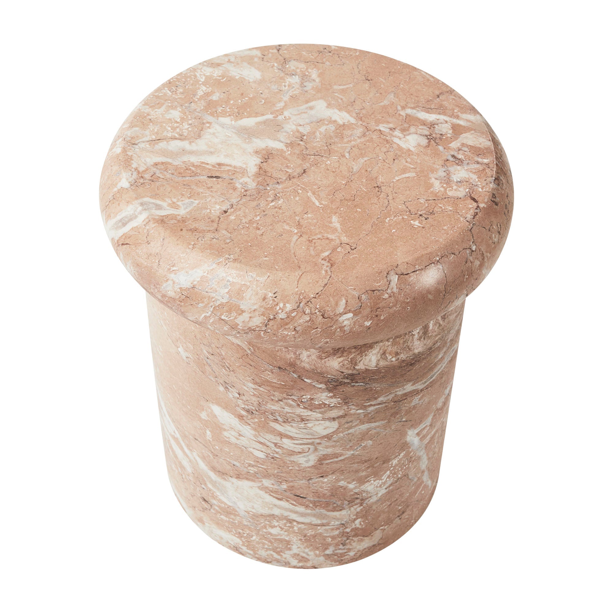 Luna 38cm MgO Tea Rose Marble Look Stool