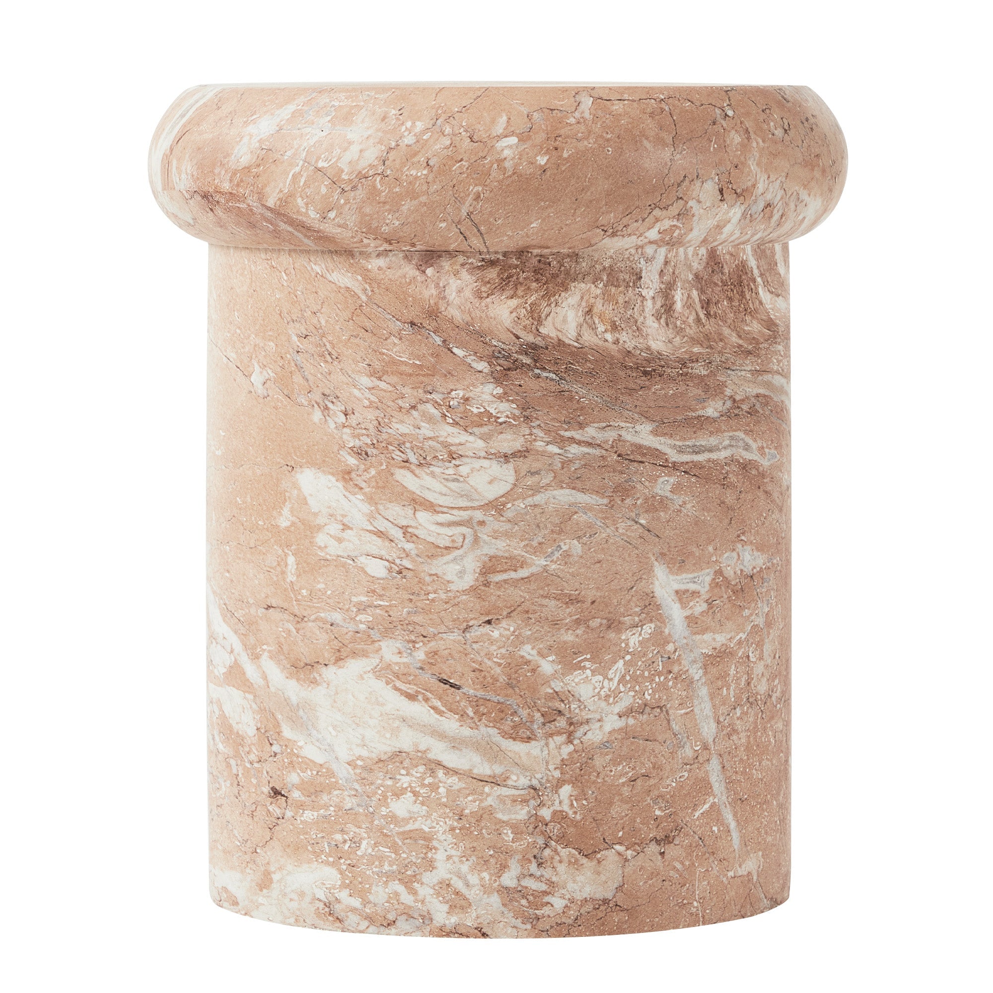 Luna 38cm MgO Tea Rose Marble Look Stool