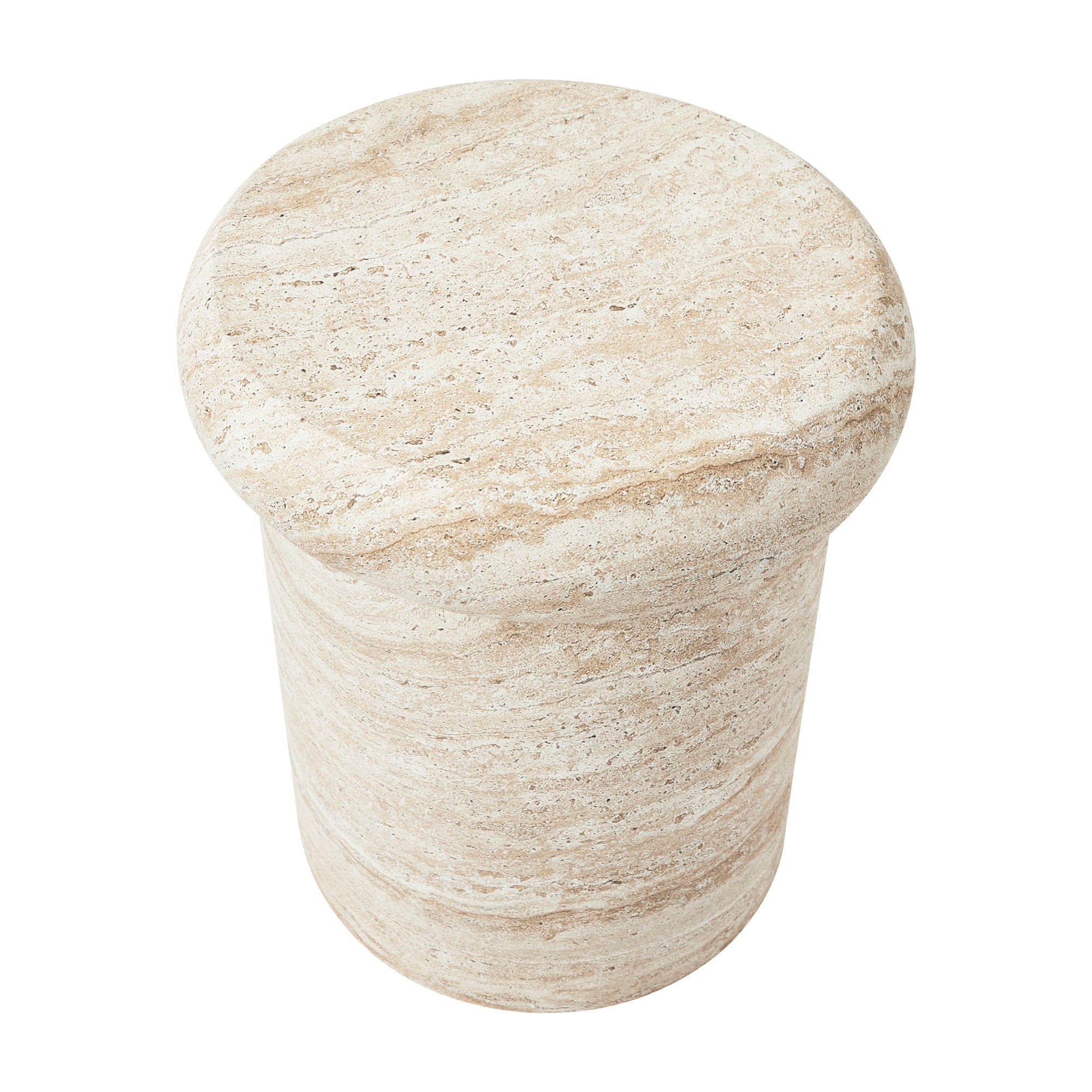 Luna MgO Travertine Look Stool