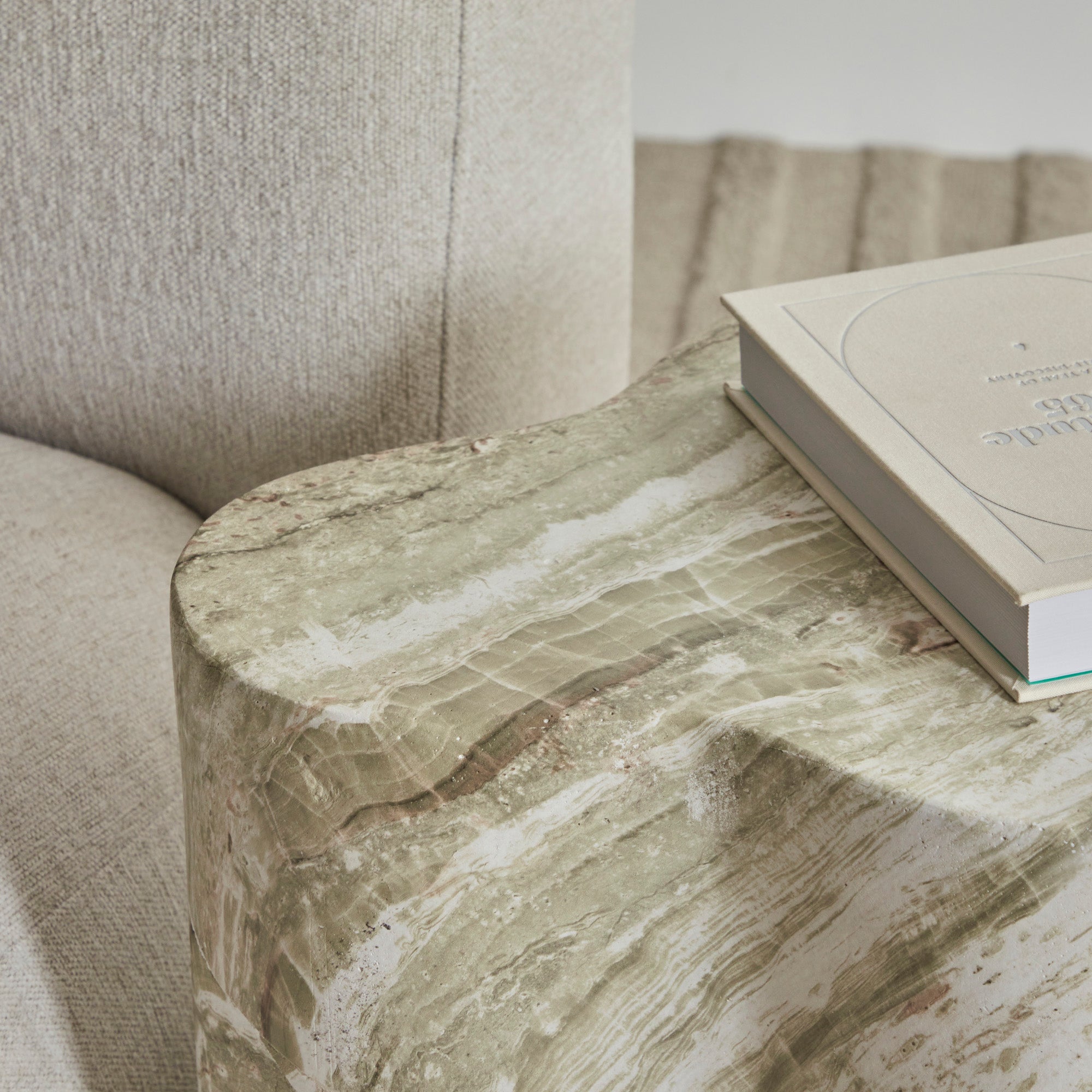 Poppy MgO Side Table Green Marble Look