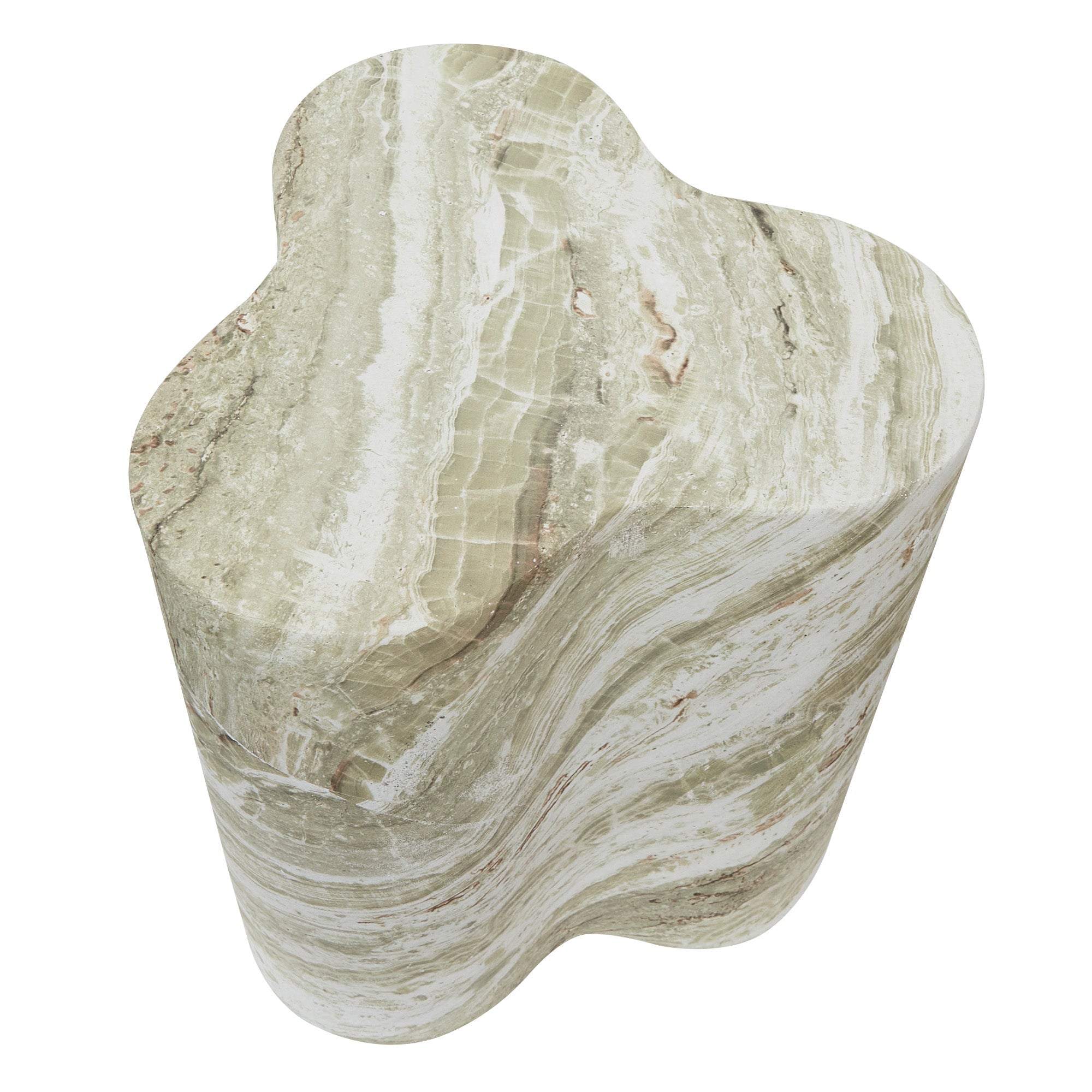 Poppy MgO Side Table Green Marble Look