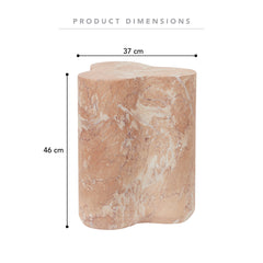 Poppy MgO Side Table Tea Rose Marble Look