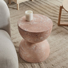 Stella MgO Side Table Tea Rose Marble Look