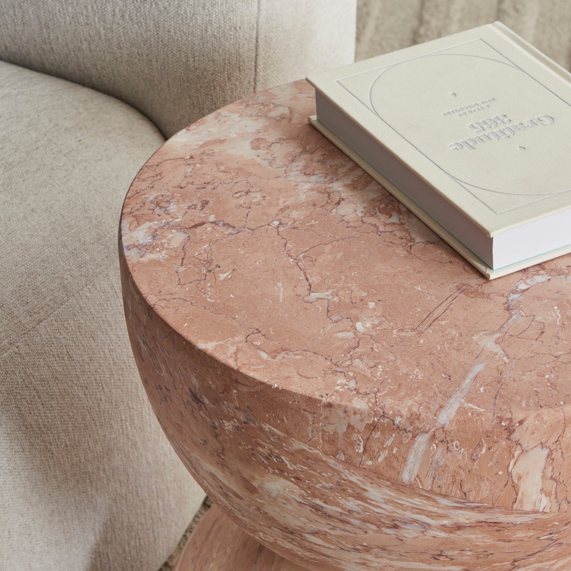Stella MgO Side Table Tea Rose Marble Look
