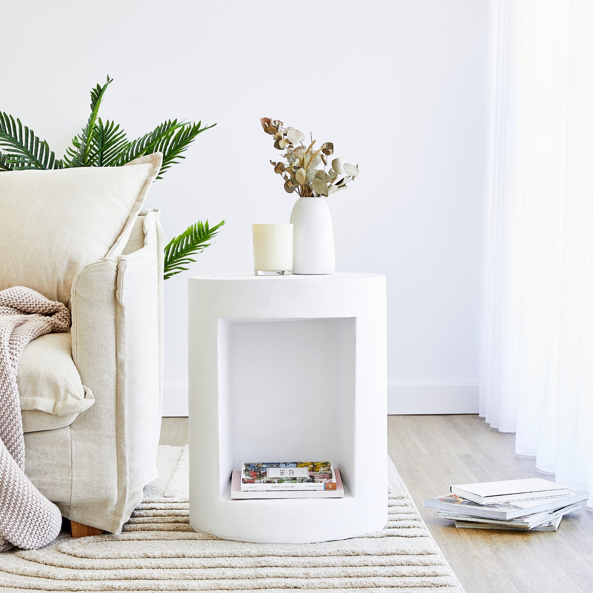 Castello MgO Side Table White