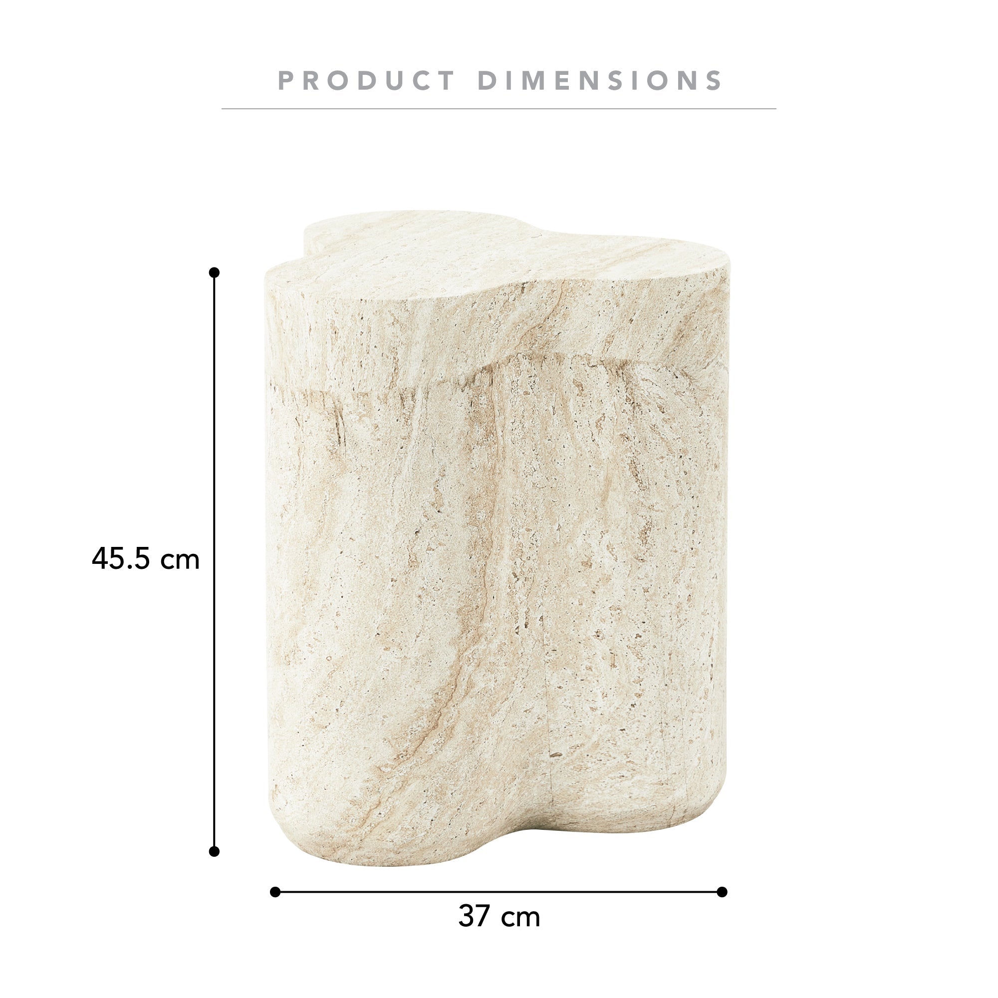 Poppy Side Table Travertine Look