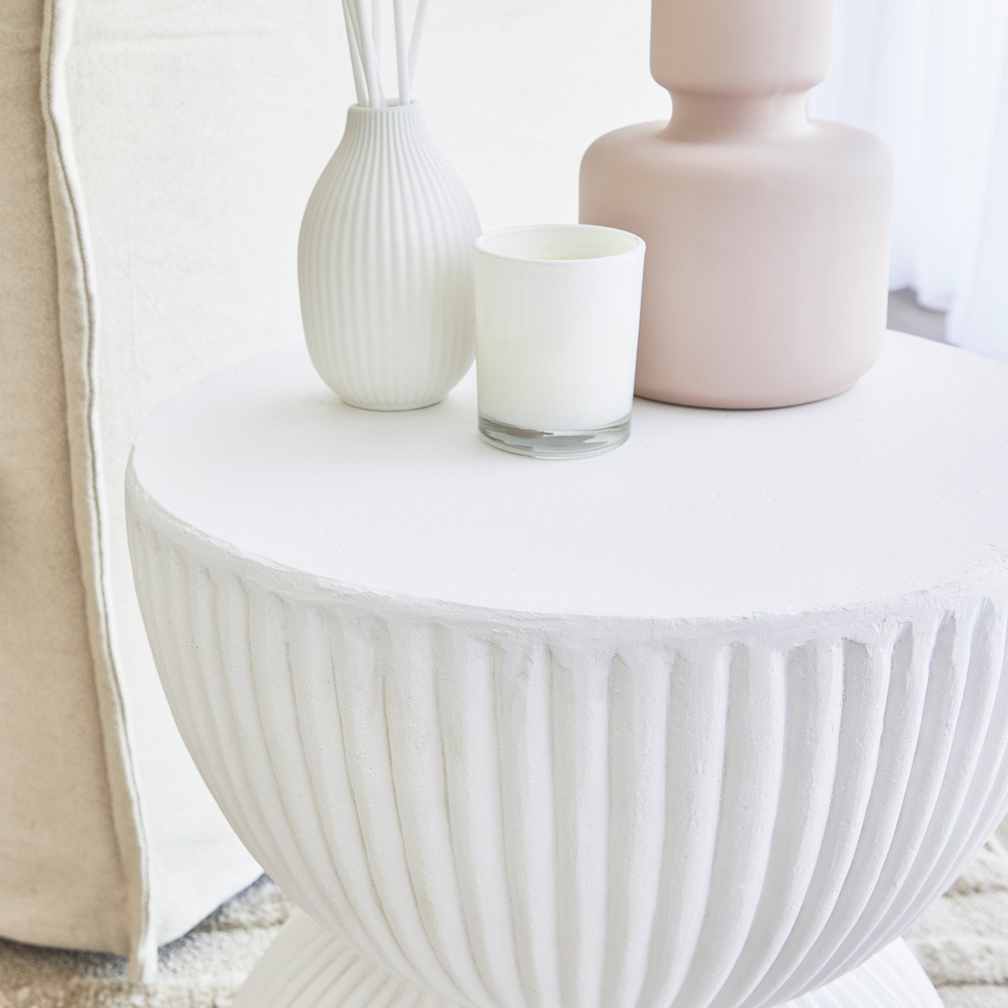 Saluzzo MgO Side Table White