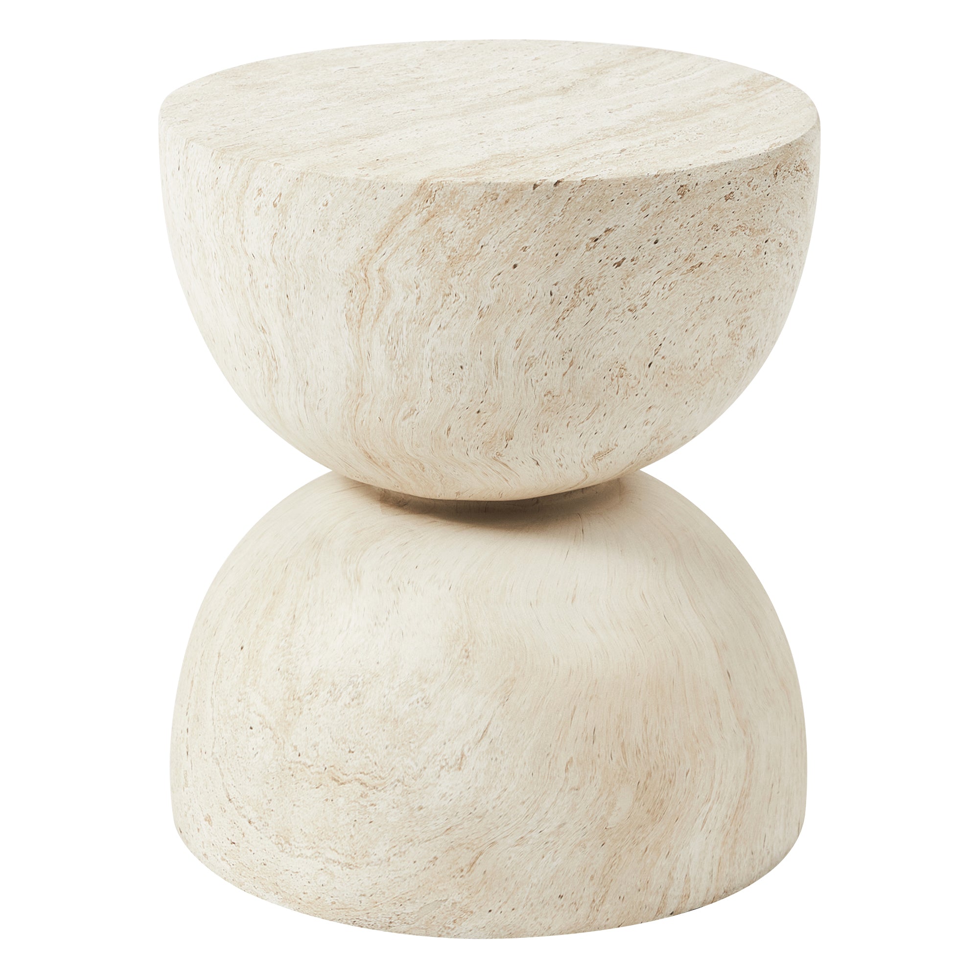 Stella Side Table Travertine Look