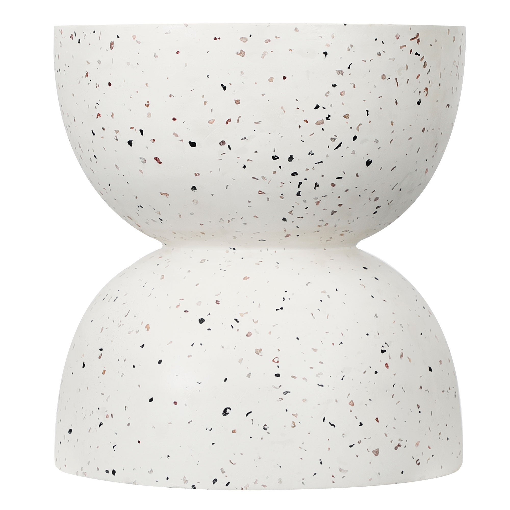 Lisbon Terrazzo Side Table Stool Speckle White
