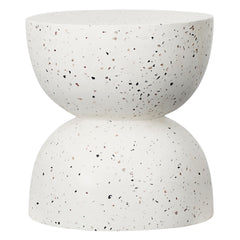 Lisbon Terrazzo Side Table Stool Speckle White