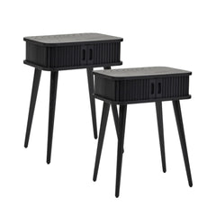 Curve Bedside Table Black (Set of 2)