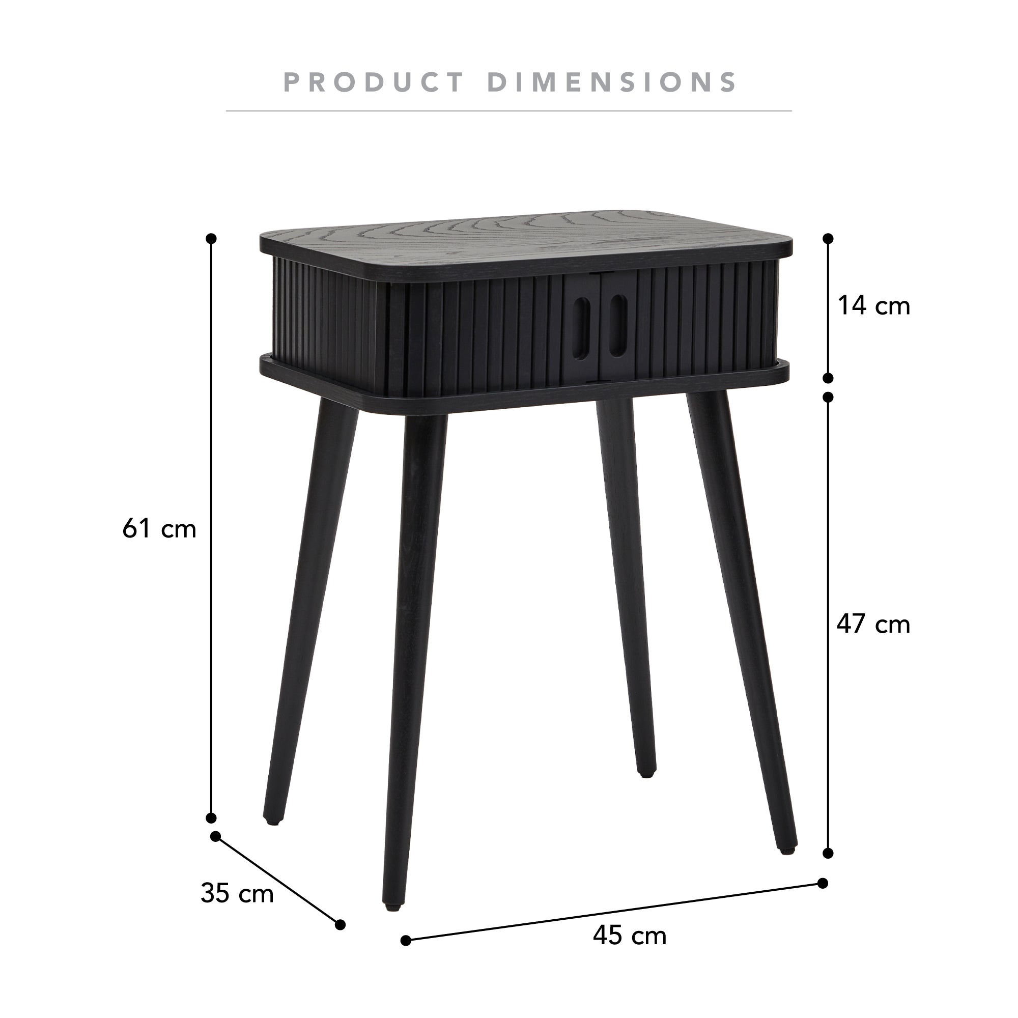 Curve Bedside Table Black