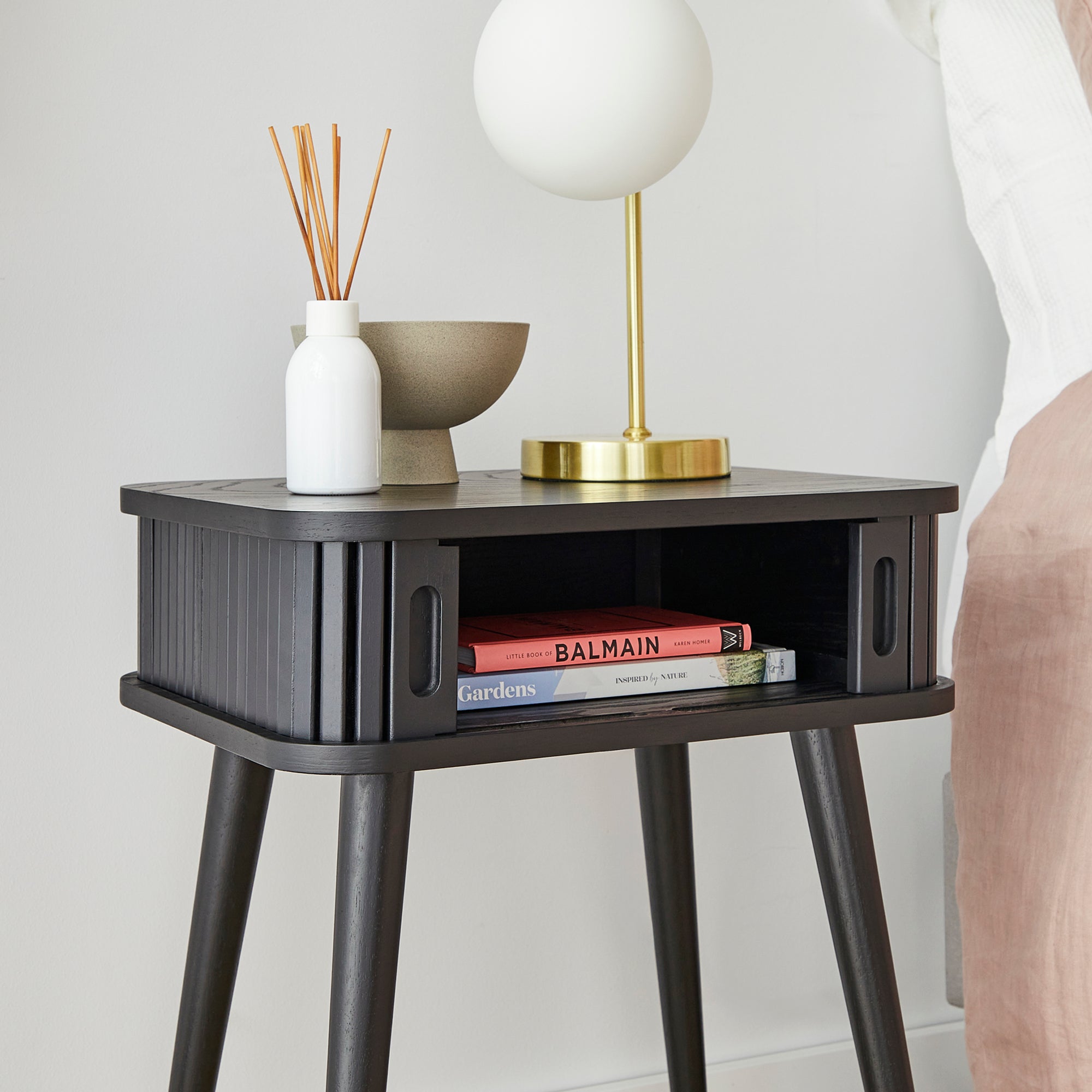 Curve Bedside Table Black