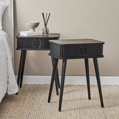 Curve Bedside Table Black (Set of 2)