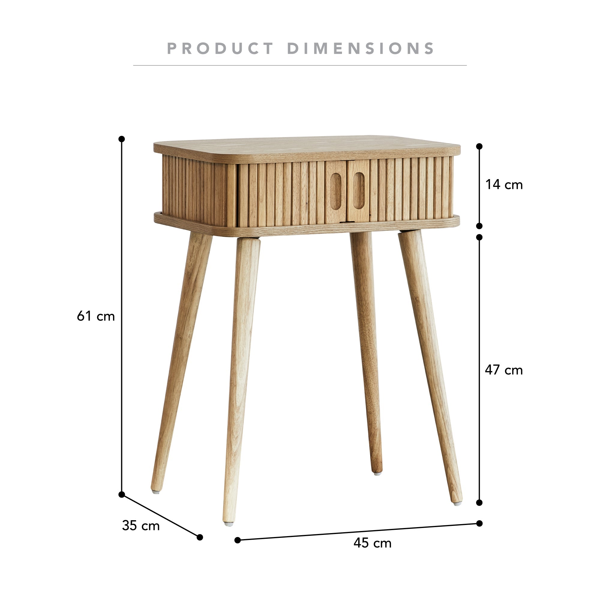 Curve Bedside Table Natural (Set of 2)