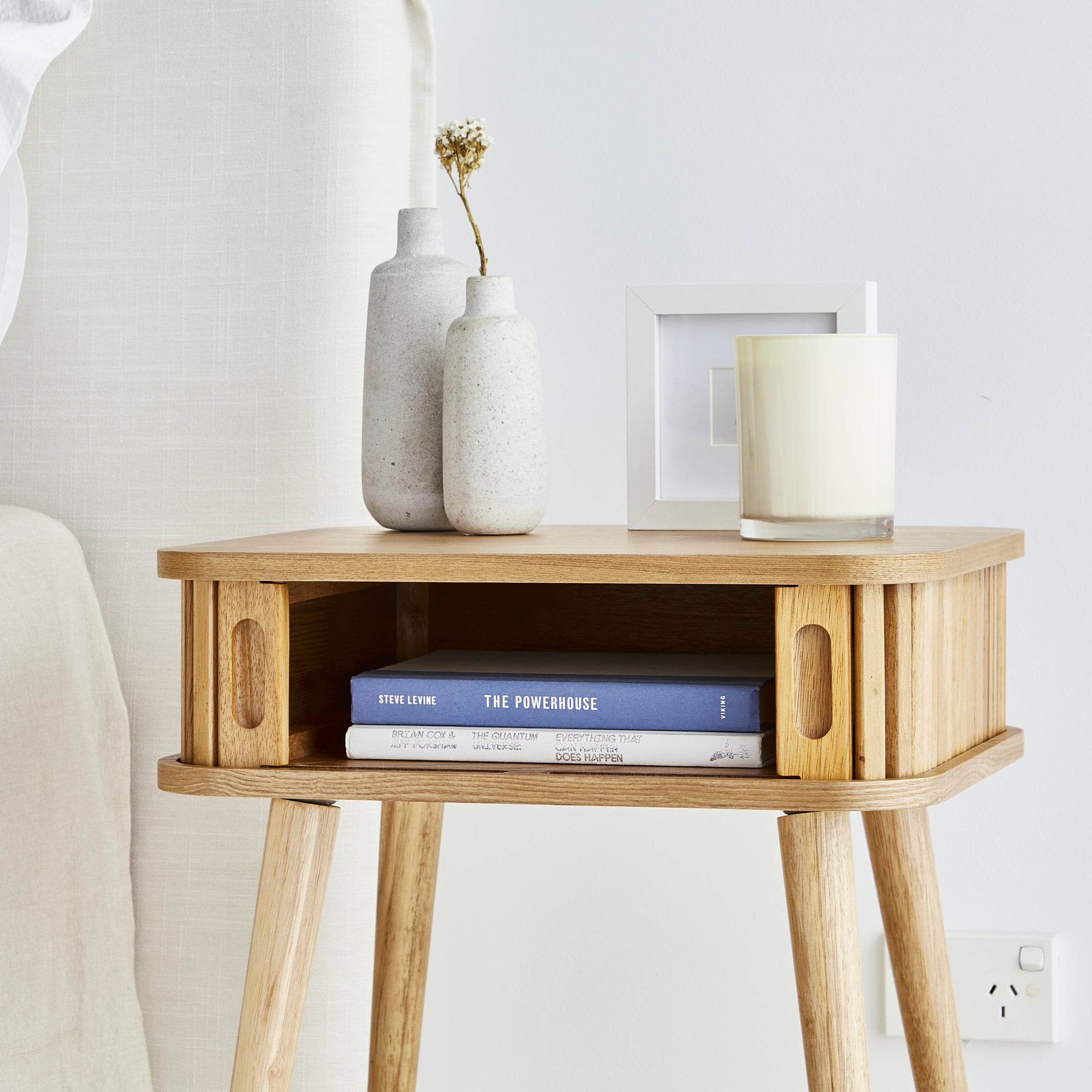 Curve Bedside Table Natural