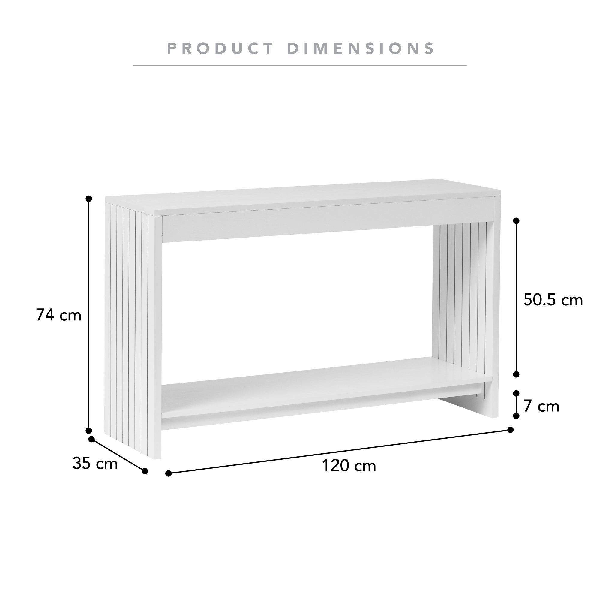 Harper Console Table White (120cm)