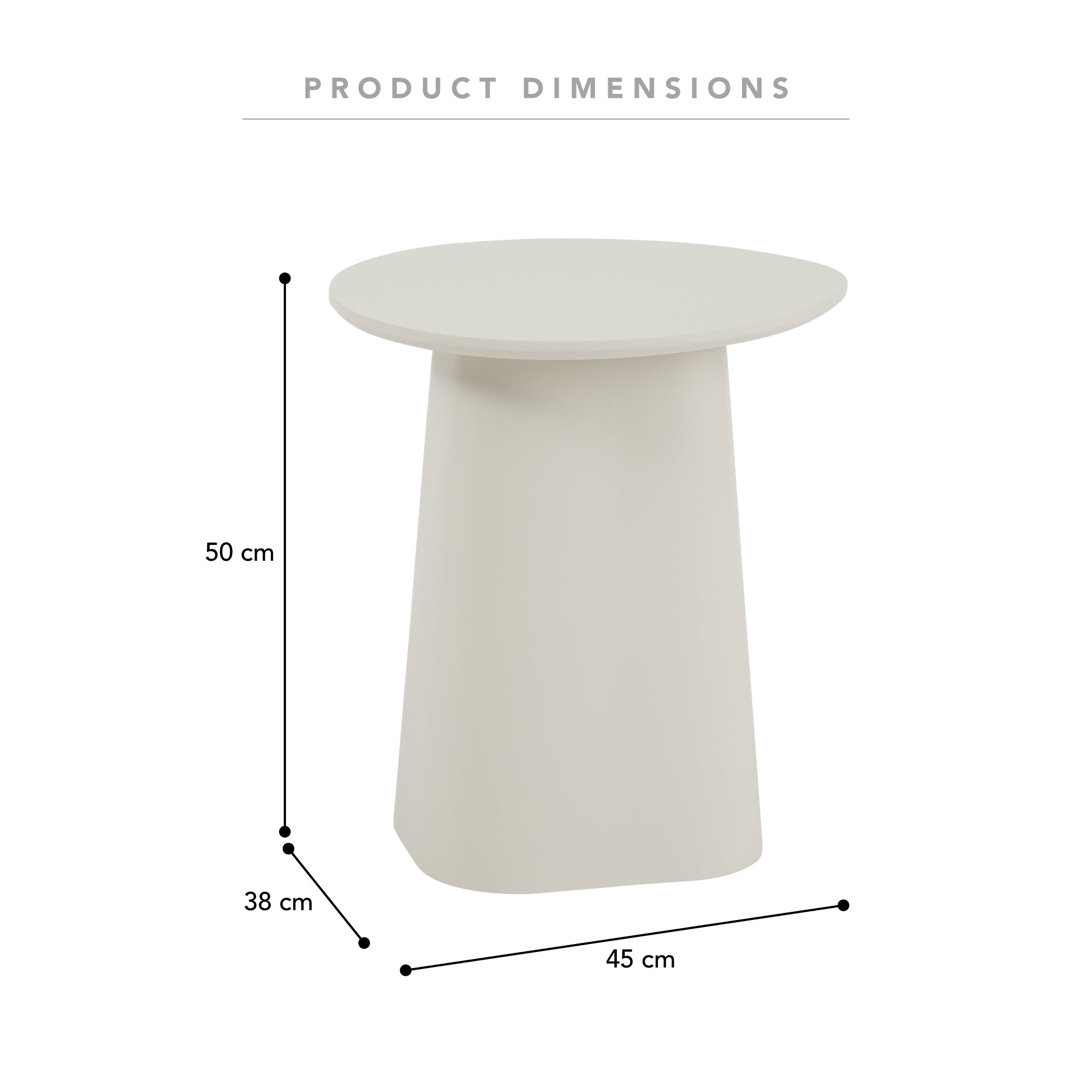 Alvin Side Table Cream