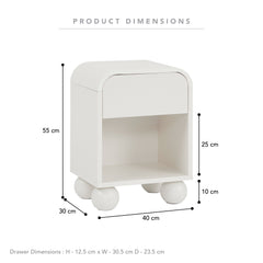 Baxter Bedside Table Cream
