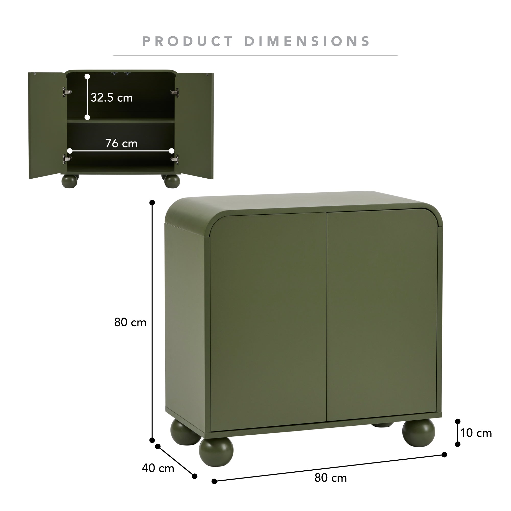 Baxter 2 Door Buffet Green (80cm)