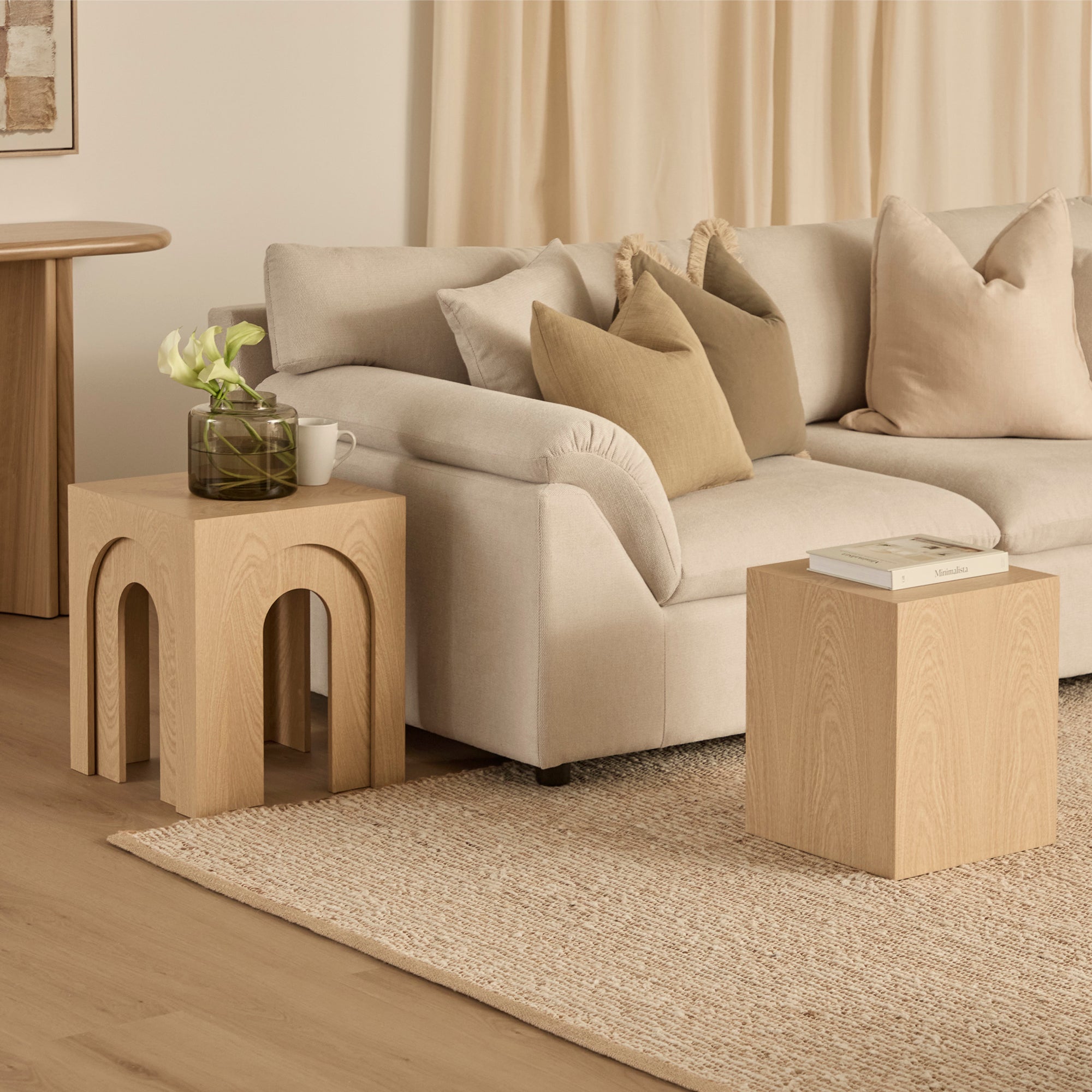 Belle Set of 3 Nested Side Tables Oak