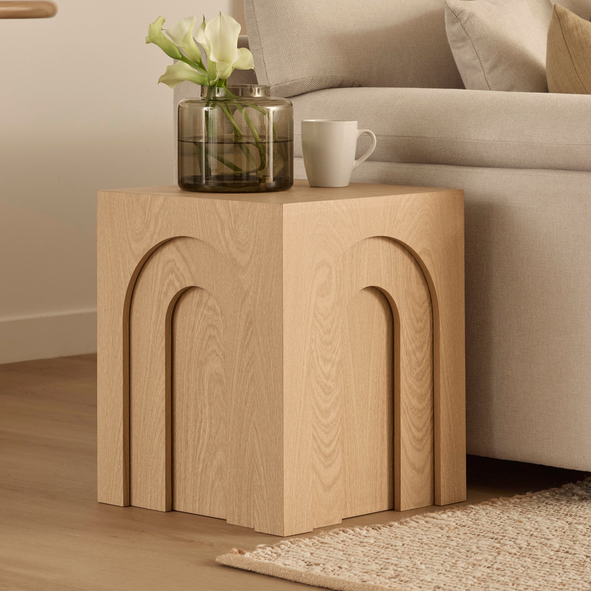 Belle Set of 3 Nested Side Tables Oak