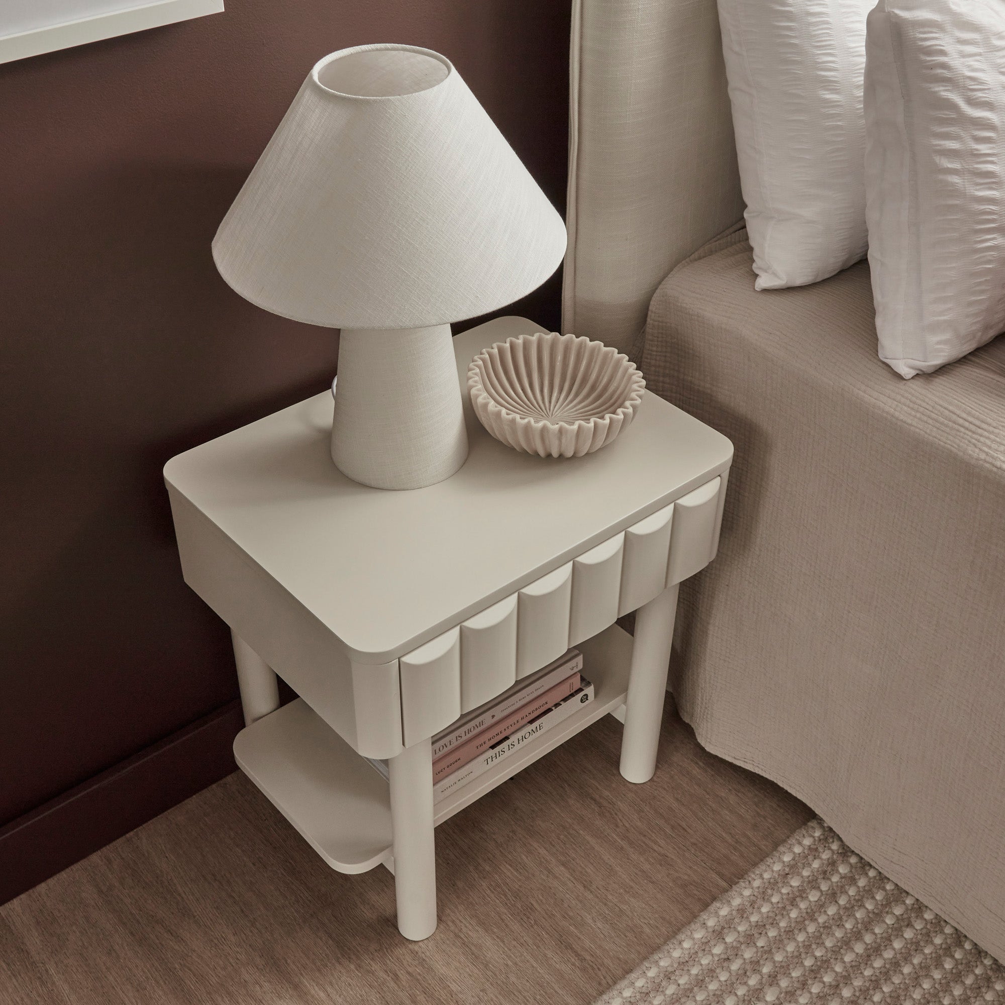Cosette Bedside Table Off-White