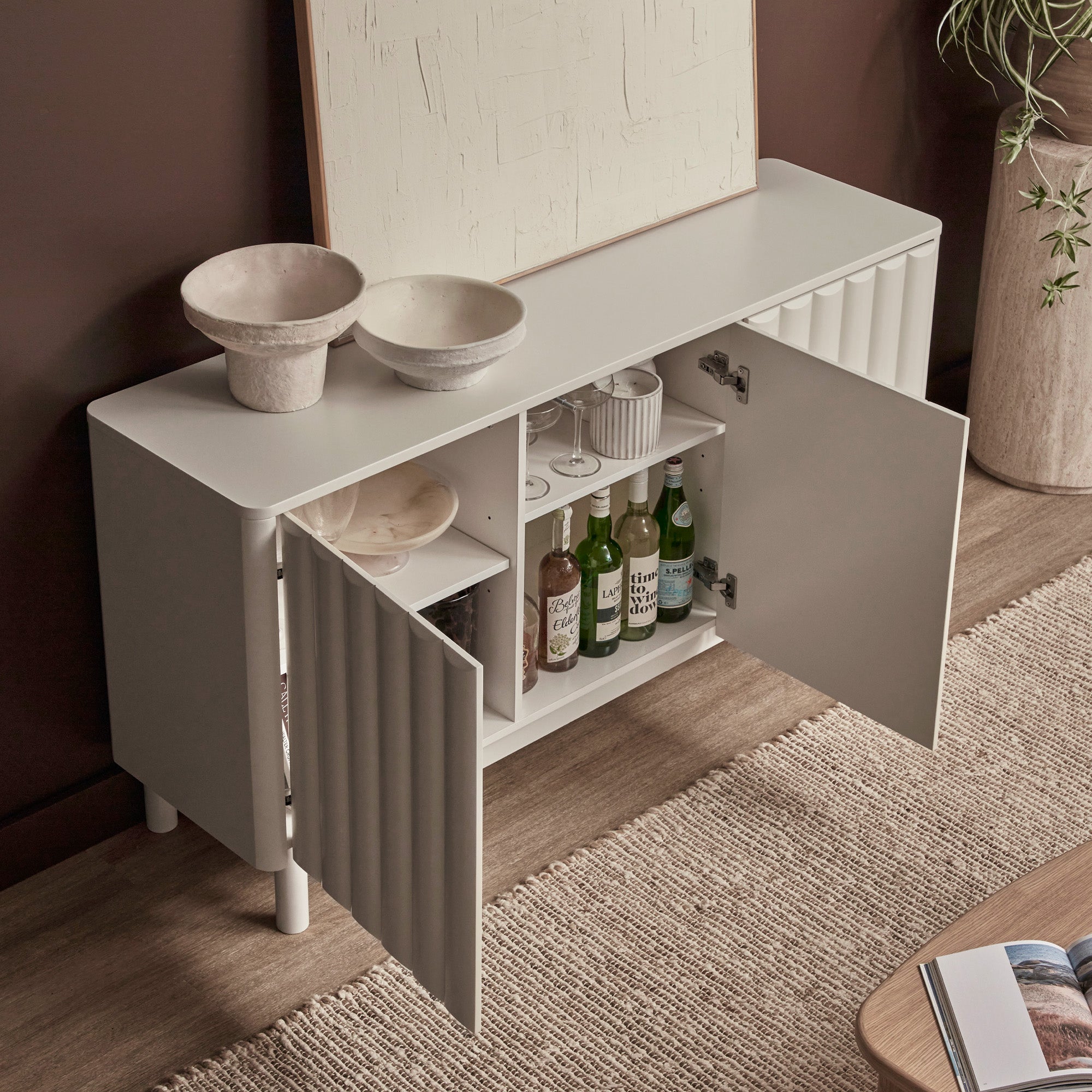 Cosette 3 Door Buffet Off-White (143cm)
