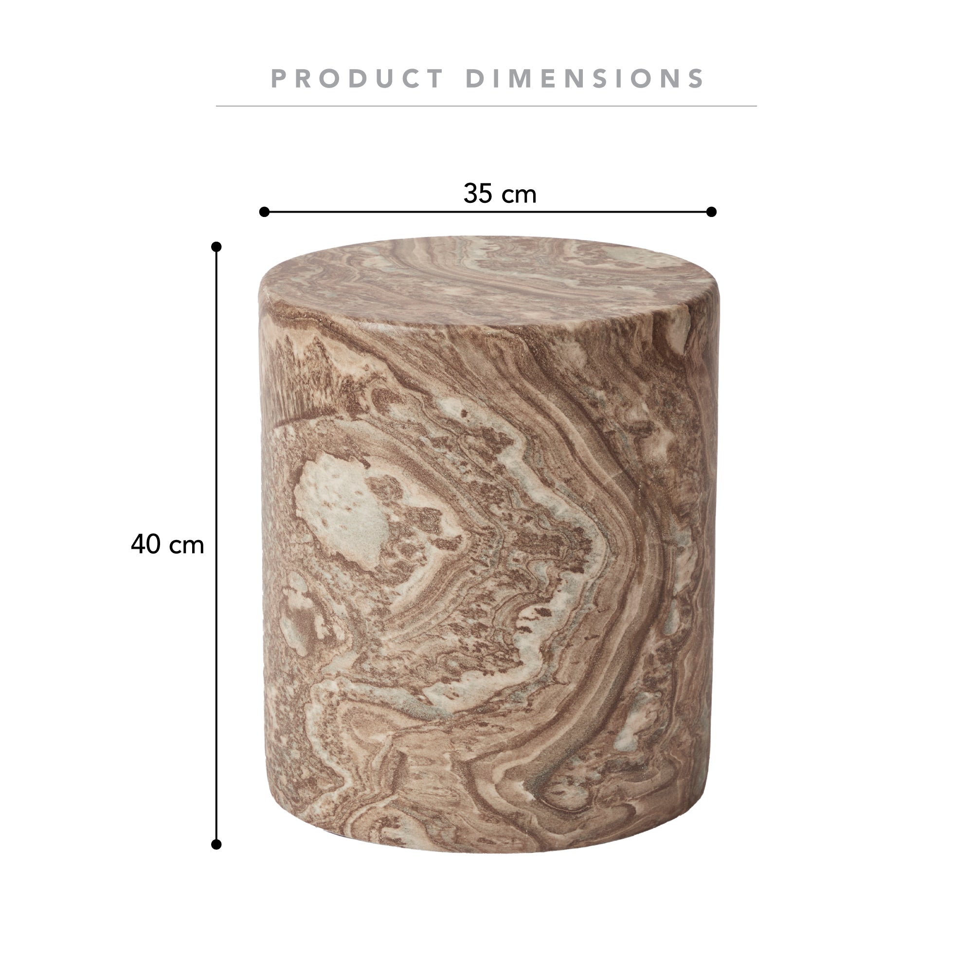 Forster Marble Look Side Table Brown