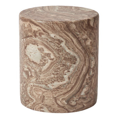 Forster Marble Look Side Table Brown