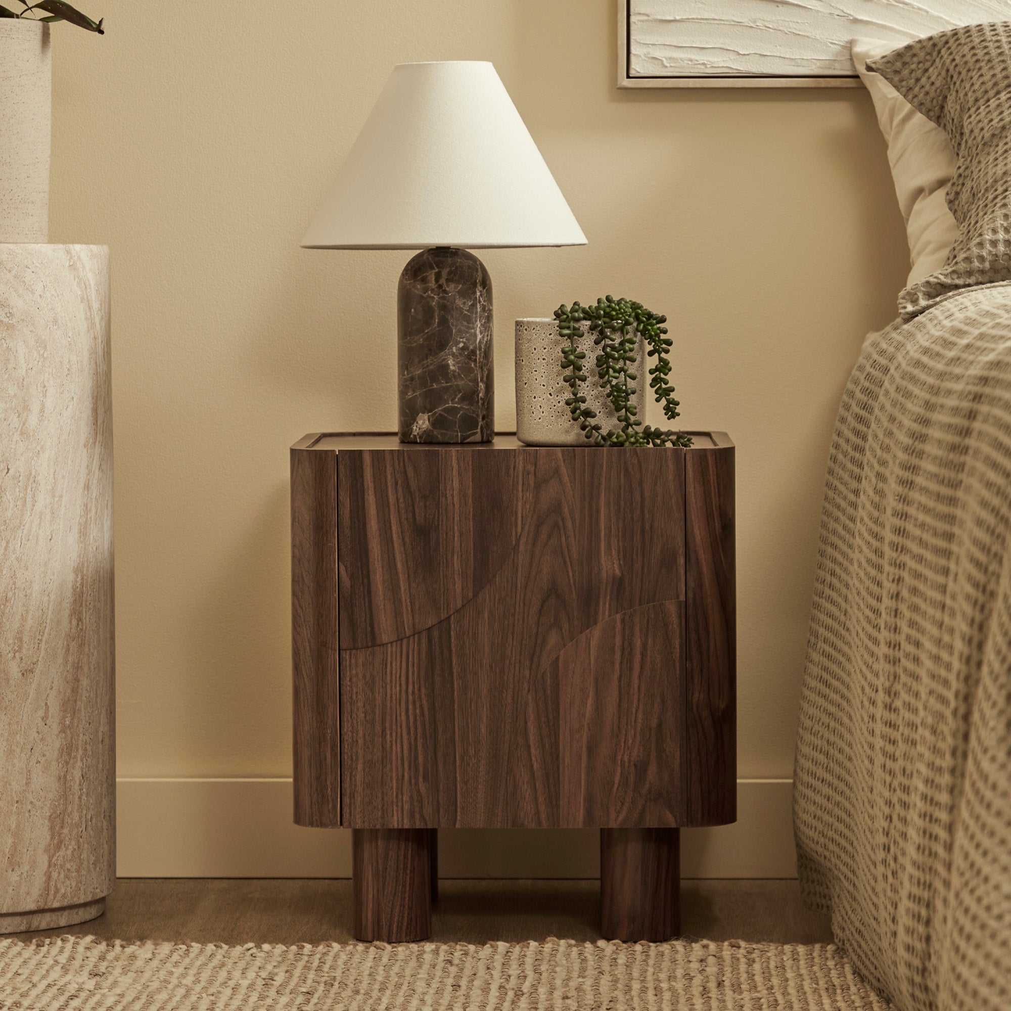 Iris Bedside Table Walnut