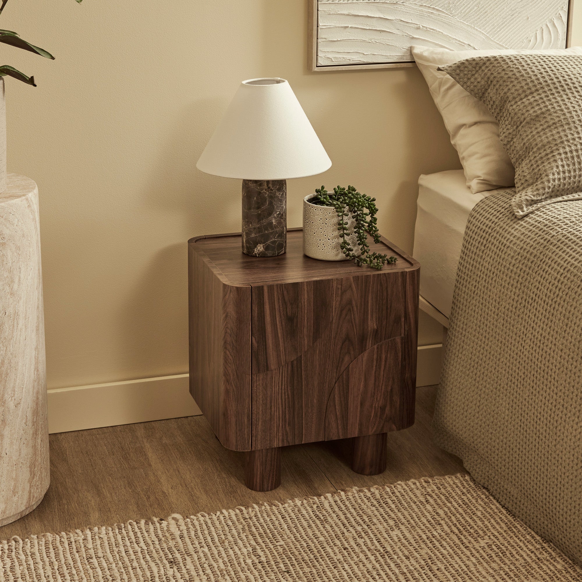 Iris Bedside Table Walnut (Set of 2)