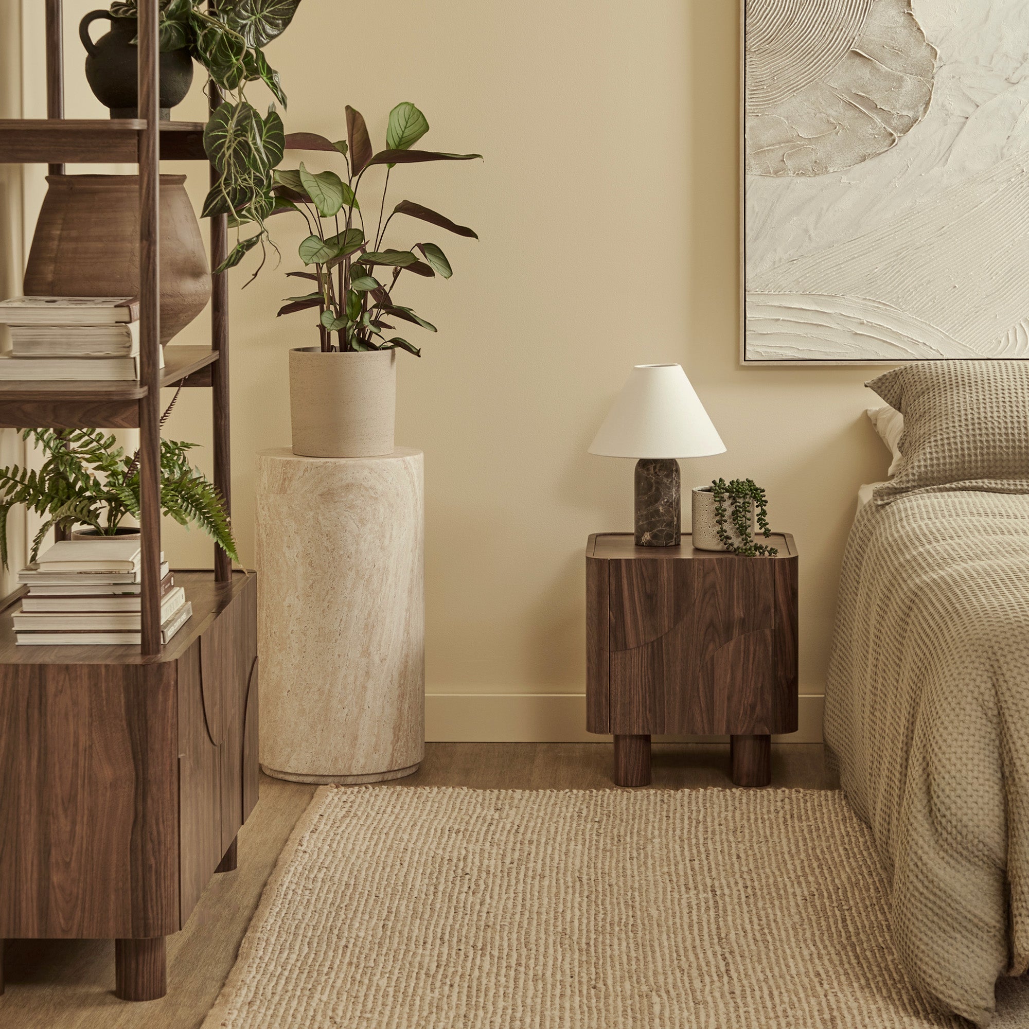 Iris Bedside Table Walnut