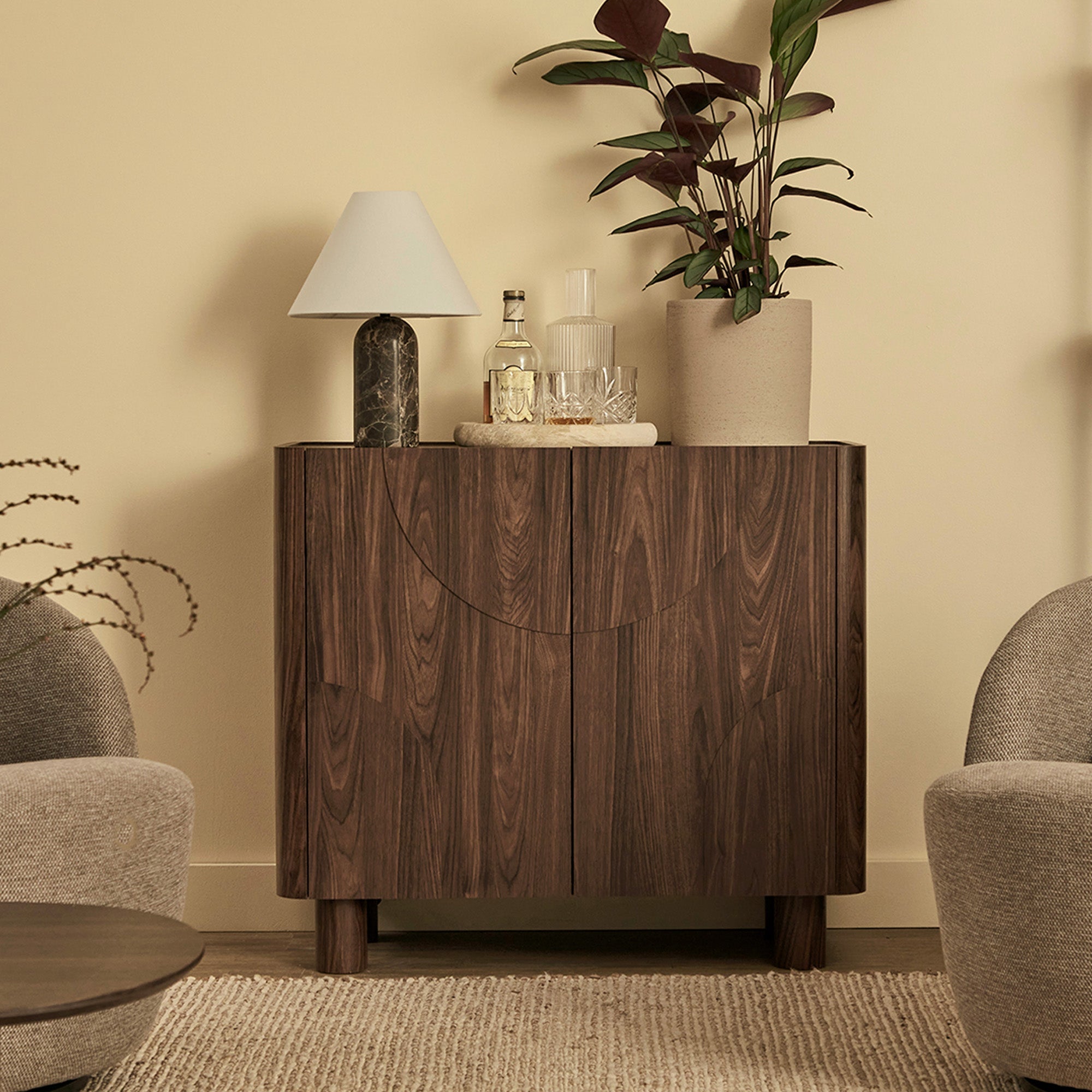 Iris 2 Door Cabinet Walnut