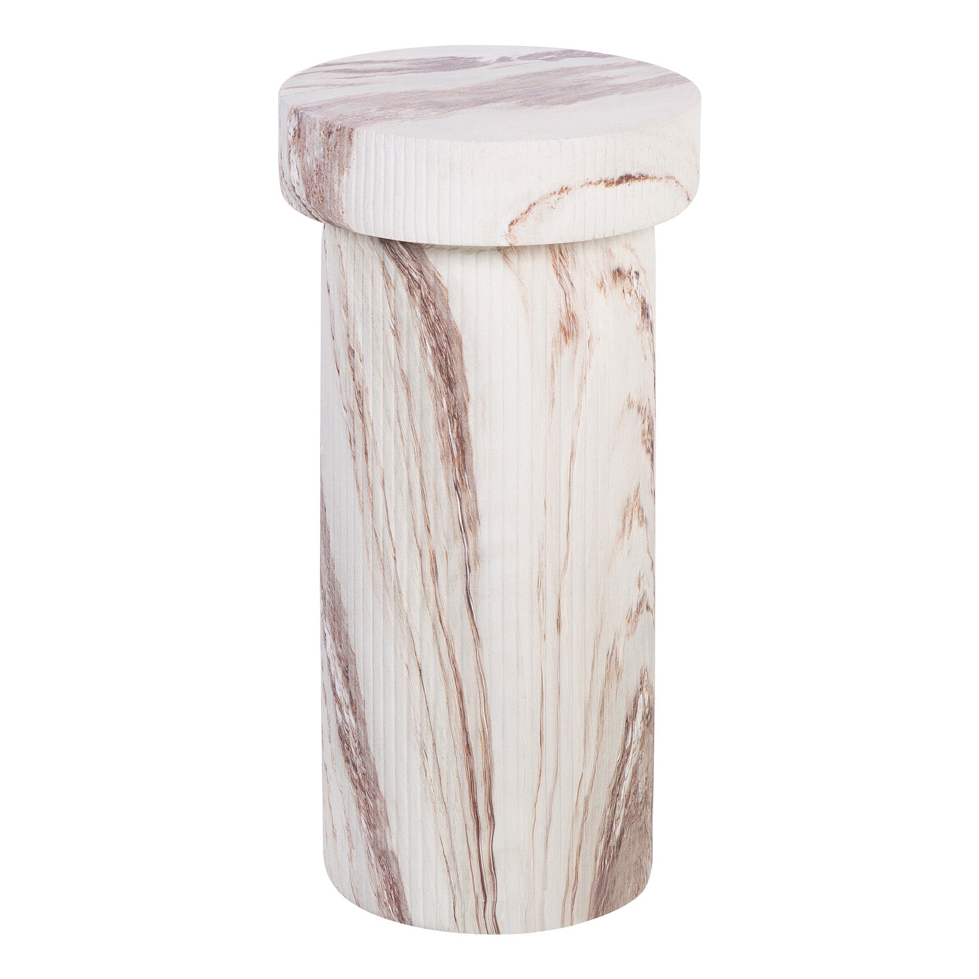 Mandu Marble Look Side Table White