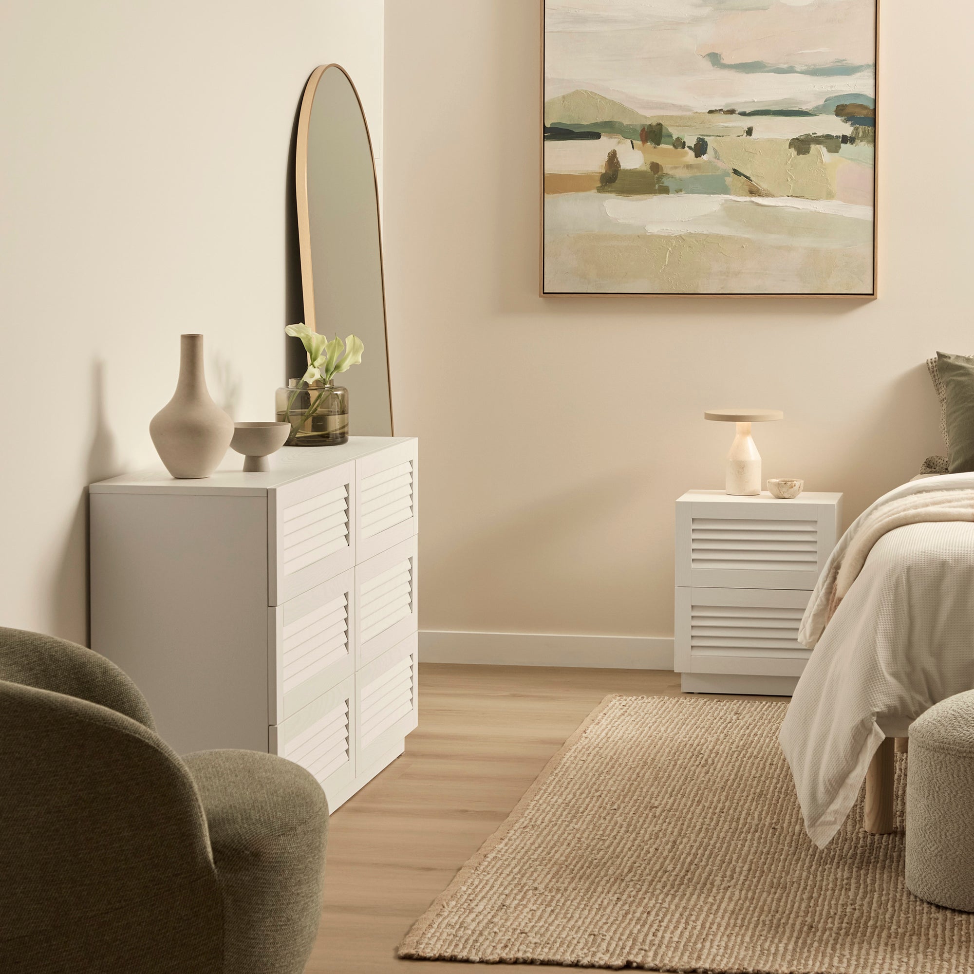 Neive Bedside Table White (Set of 2)