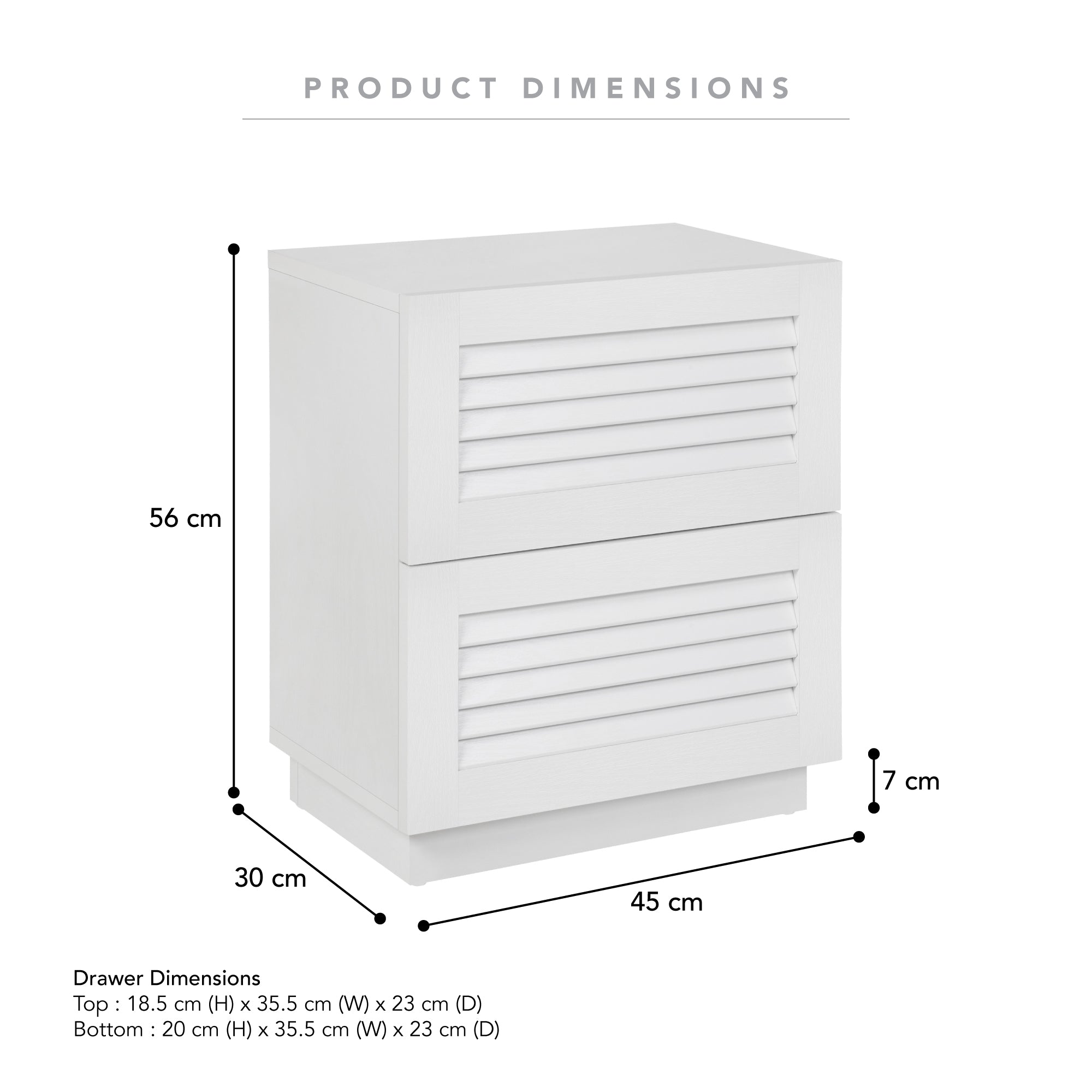 Neive Bedside Table White