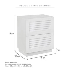 Neive Bedside Table White (Set of 2)