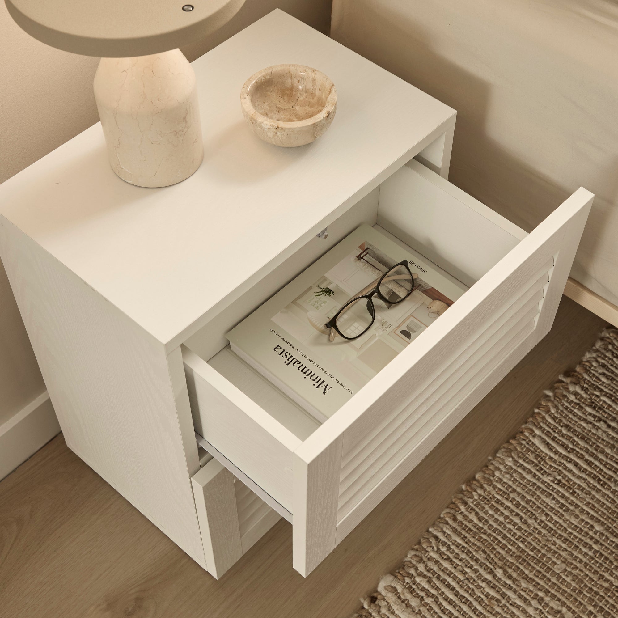 Neive Bedside Table White