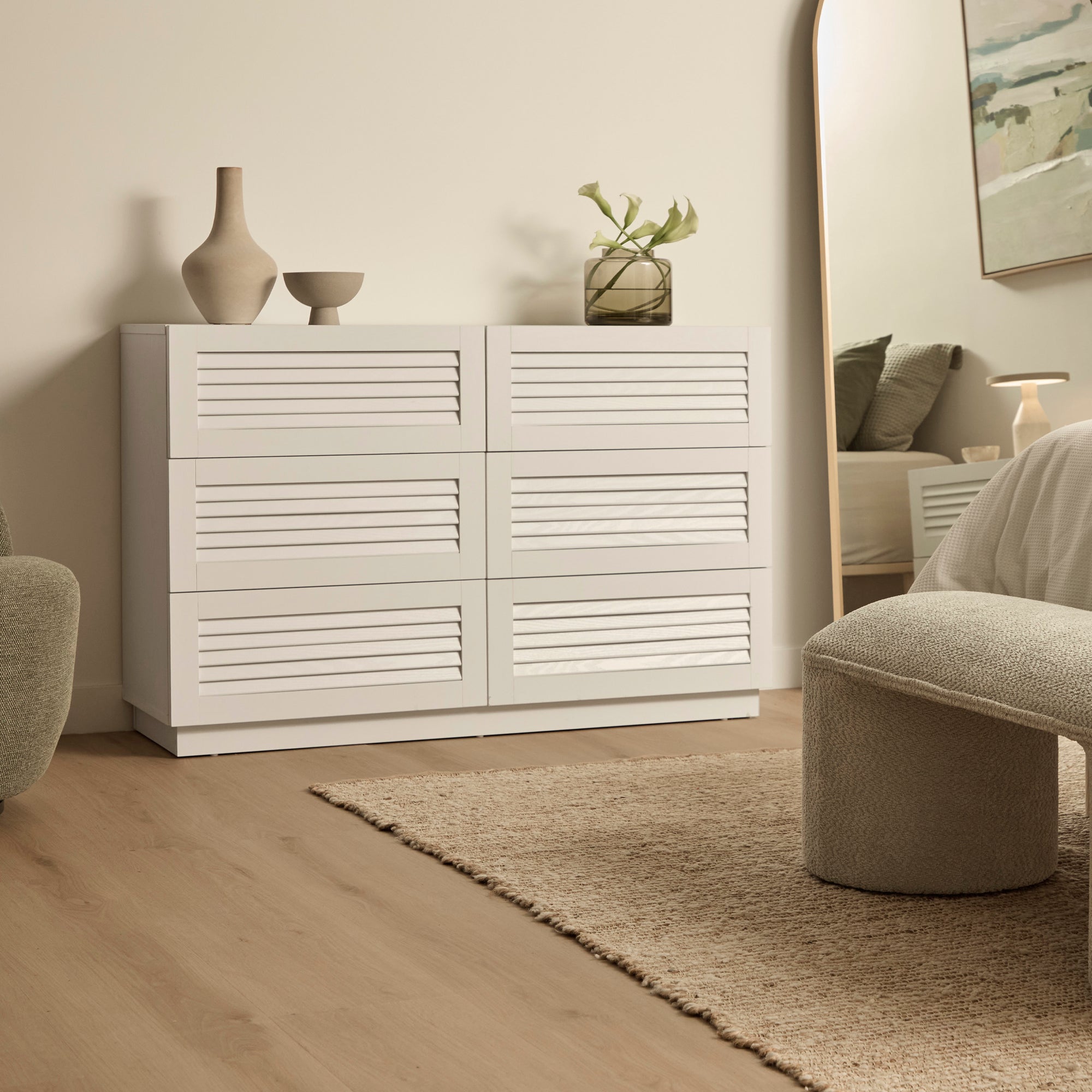 Neive Chest of 6 Drawers White